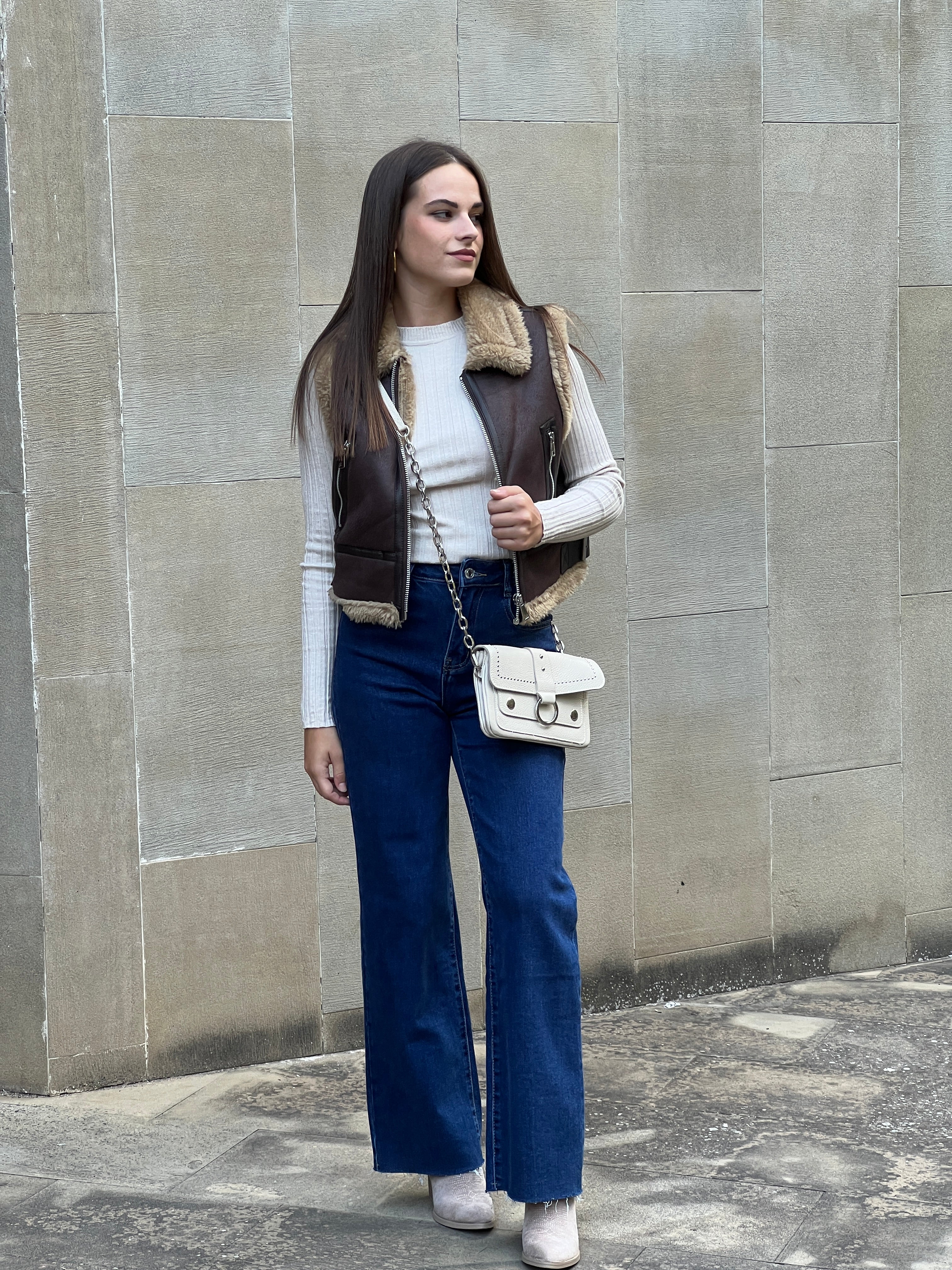 Double-sided cropped vest