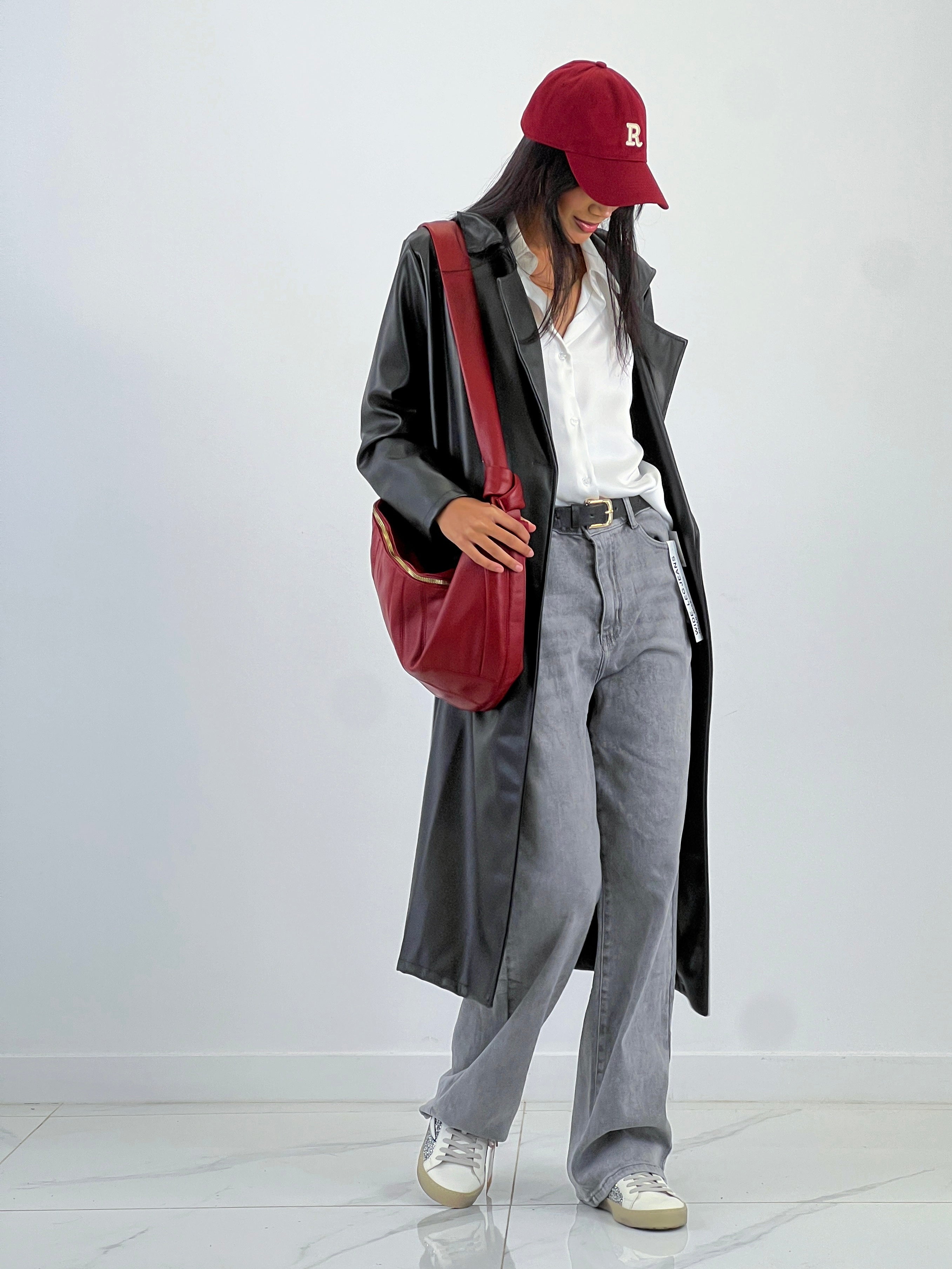 Gabardina efecto piel