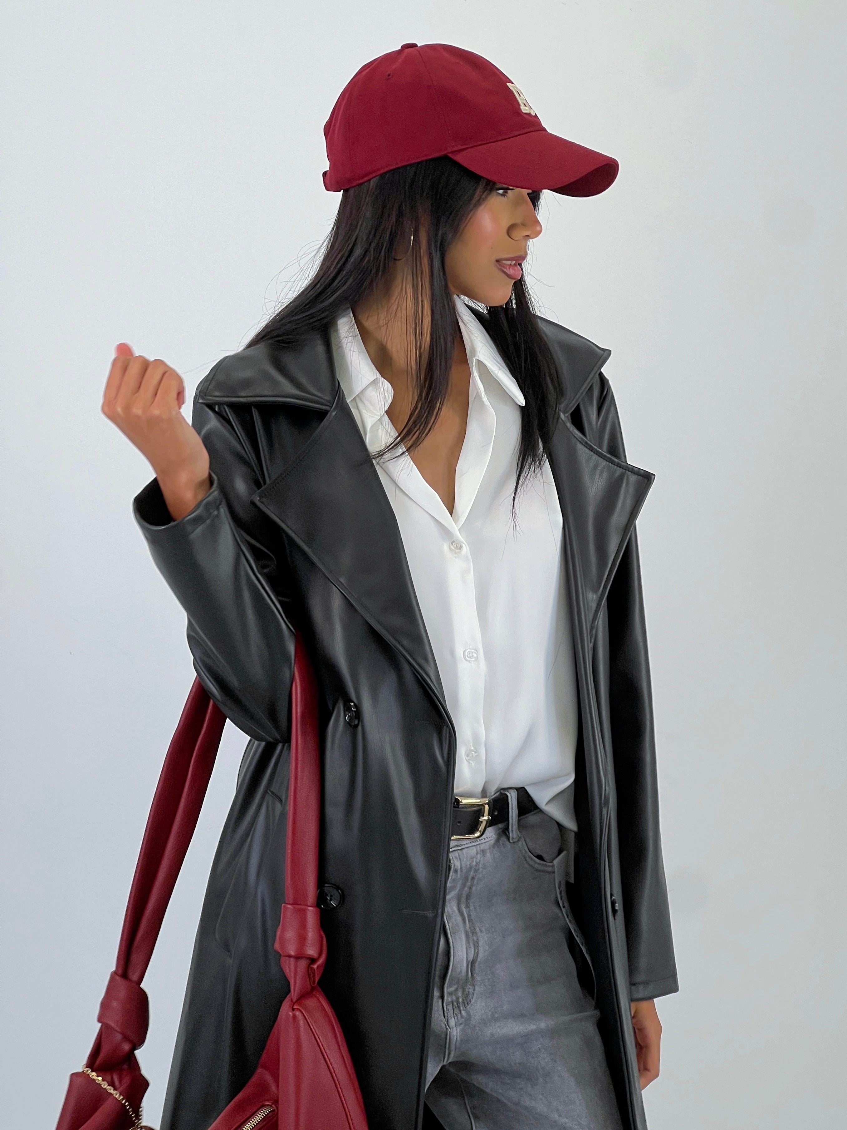 Gabardina efecto piel