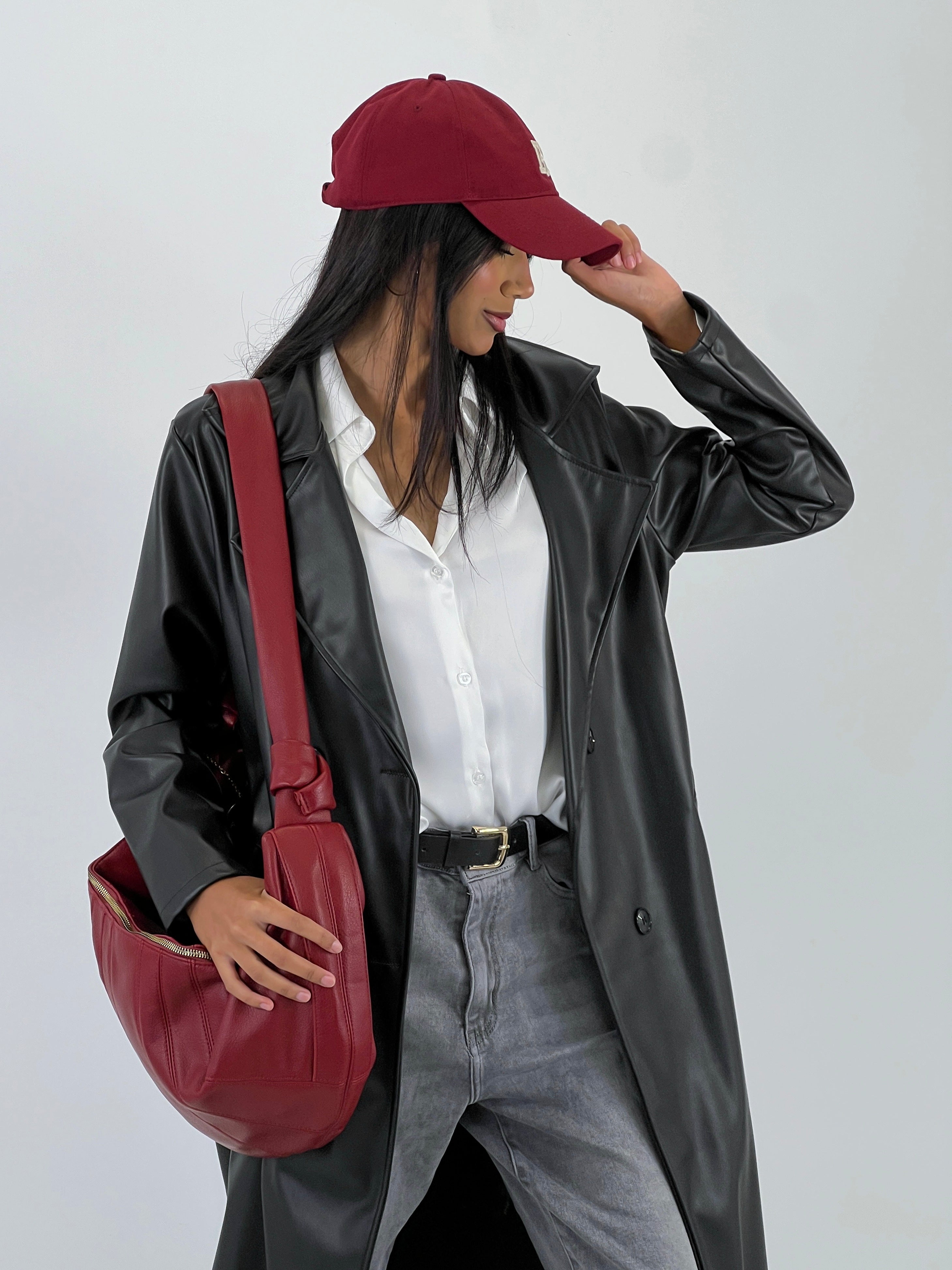 Gabardina efecto piel