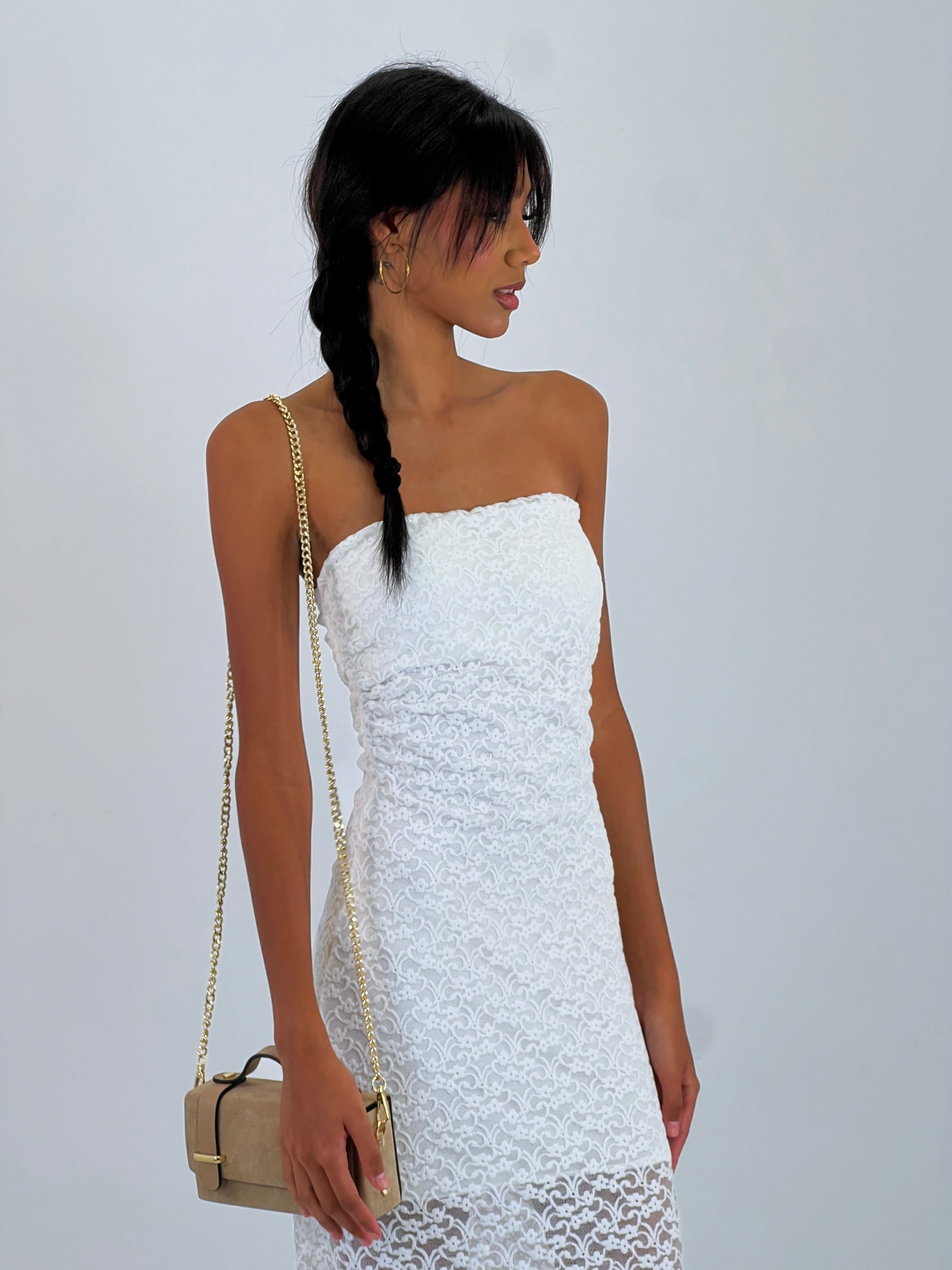 Vestido palabra de honor velvet