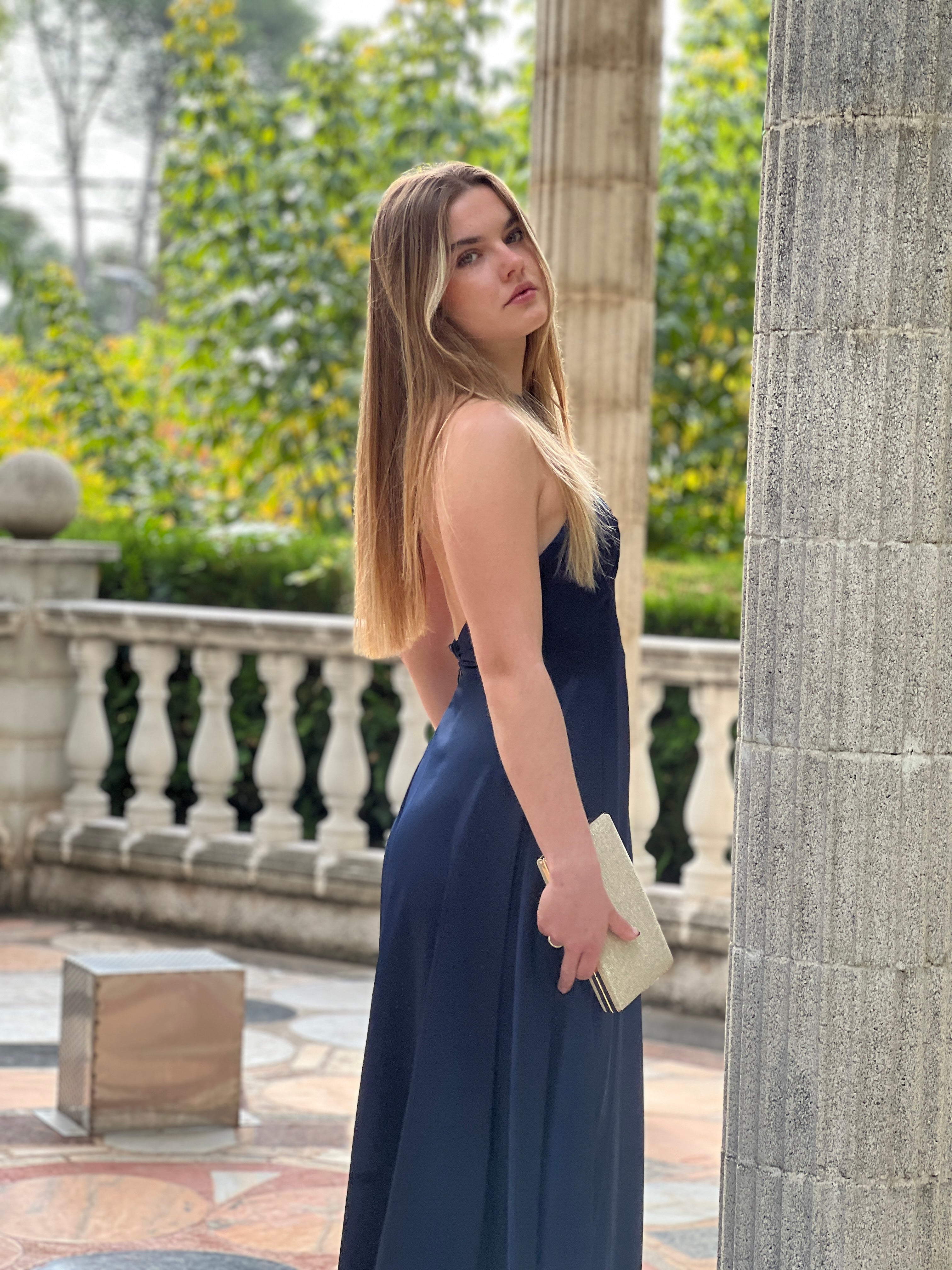 Vestido largo satén Silvia