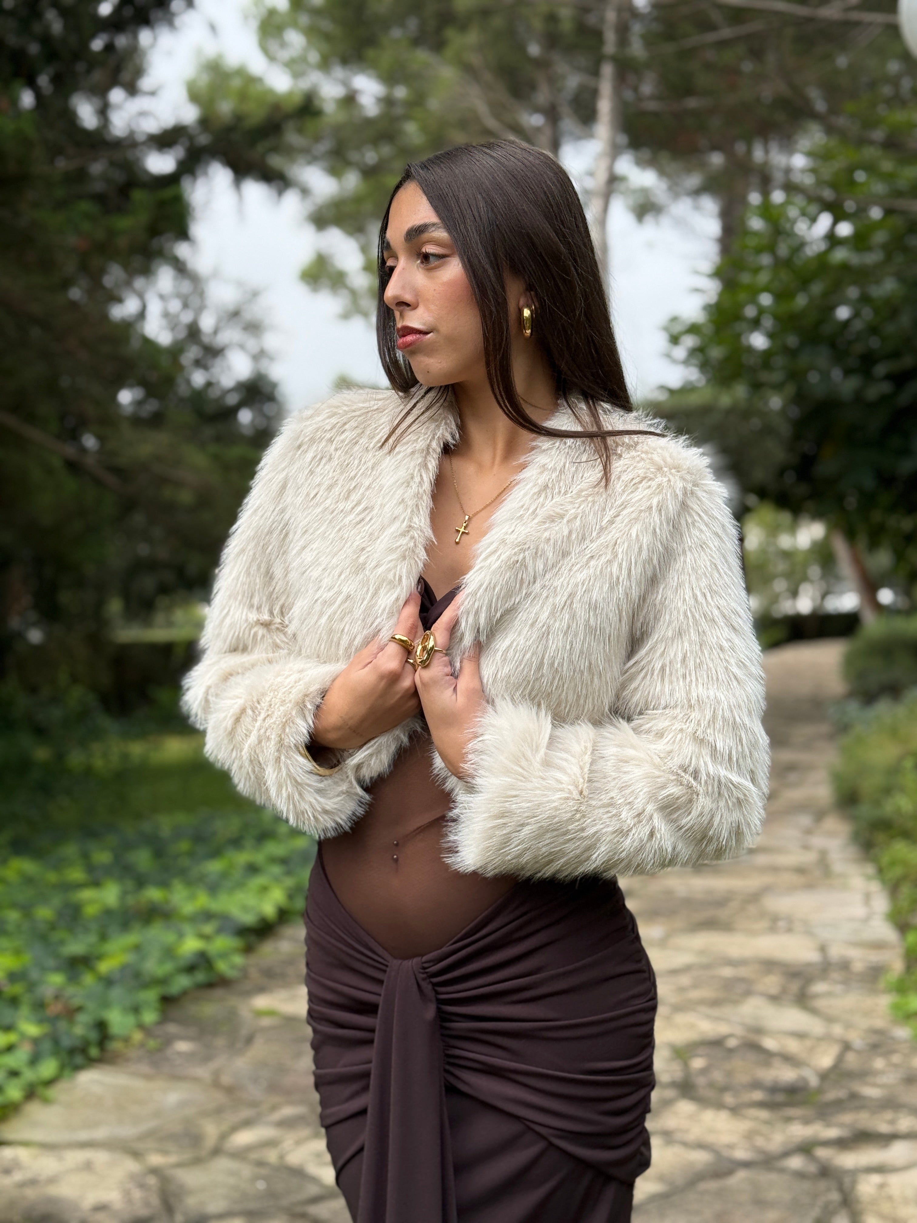 Fur bolero jacket