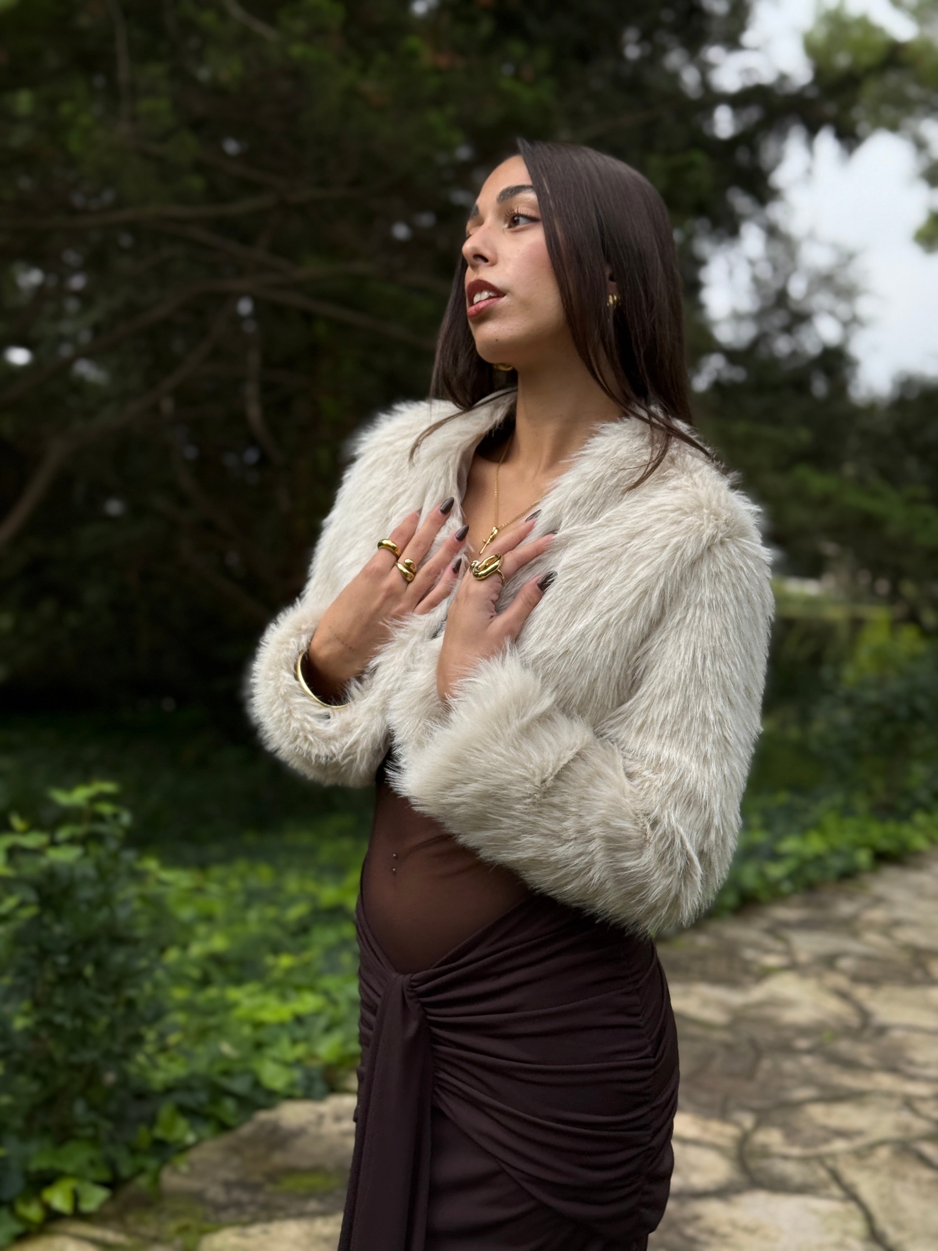 Vestido nudo transparencia