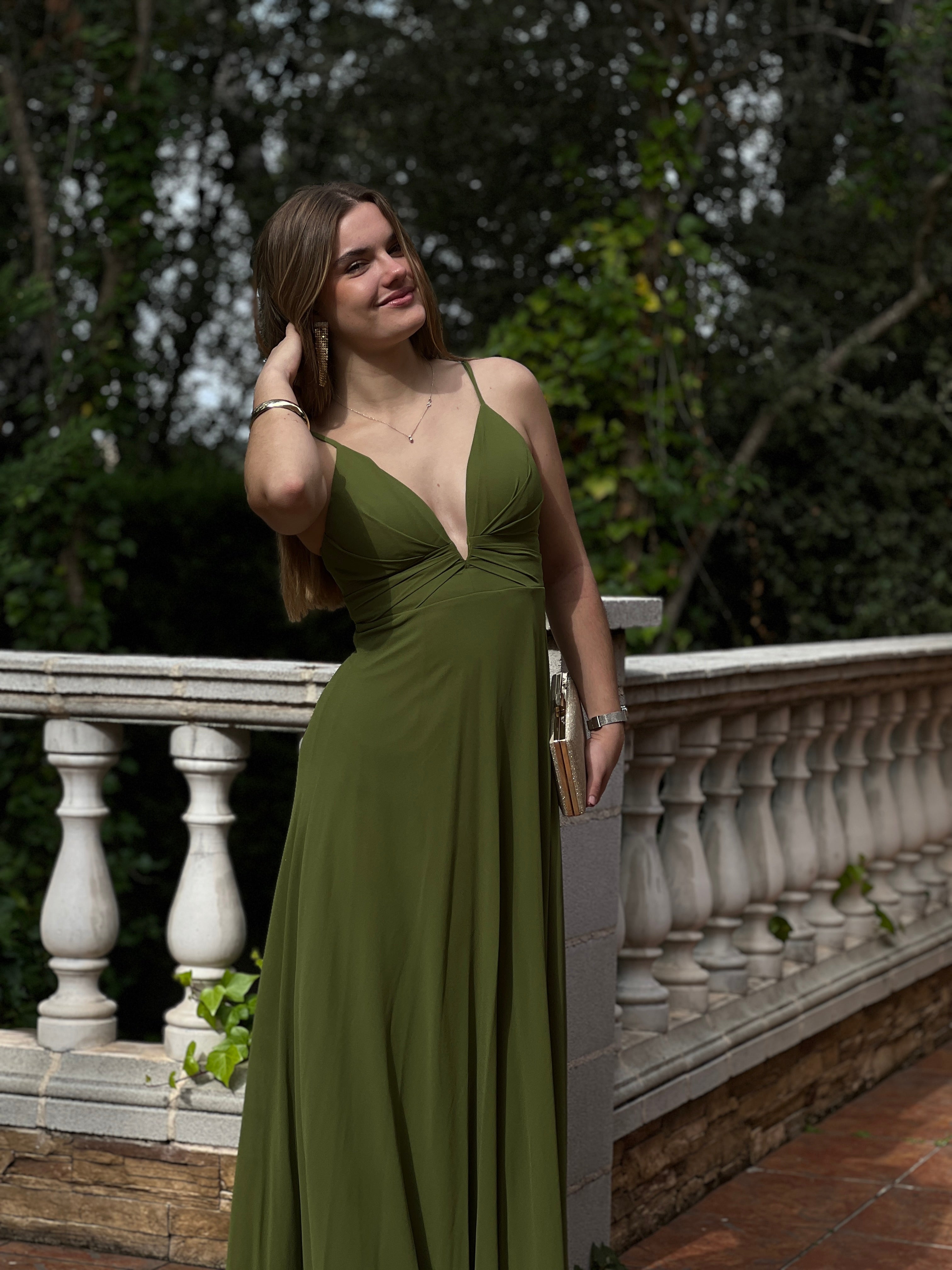 Vestido ceremonia Escote V