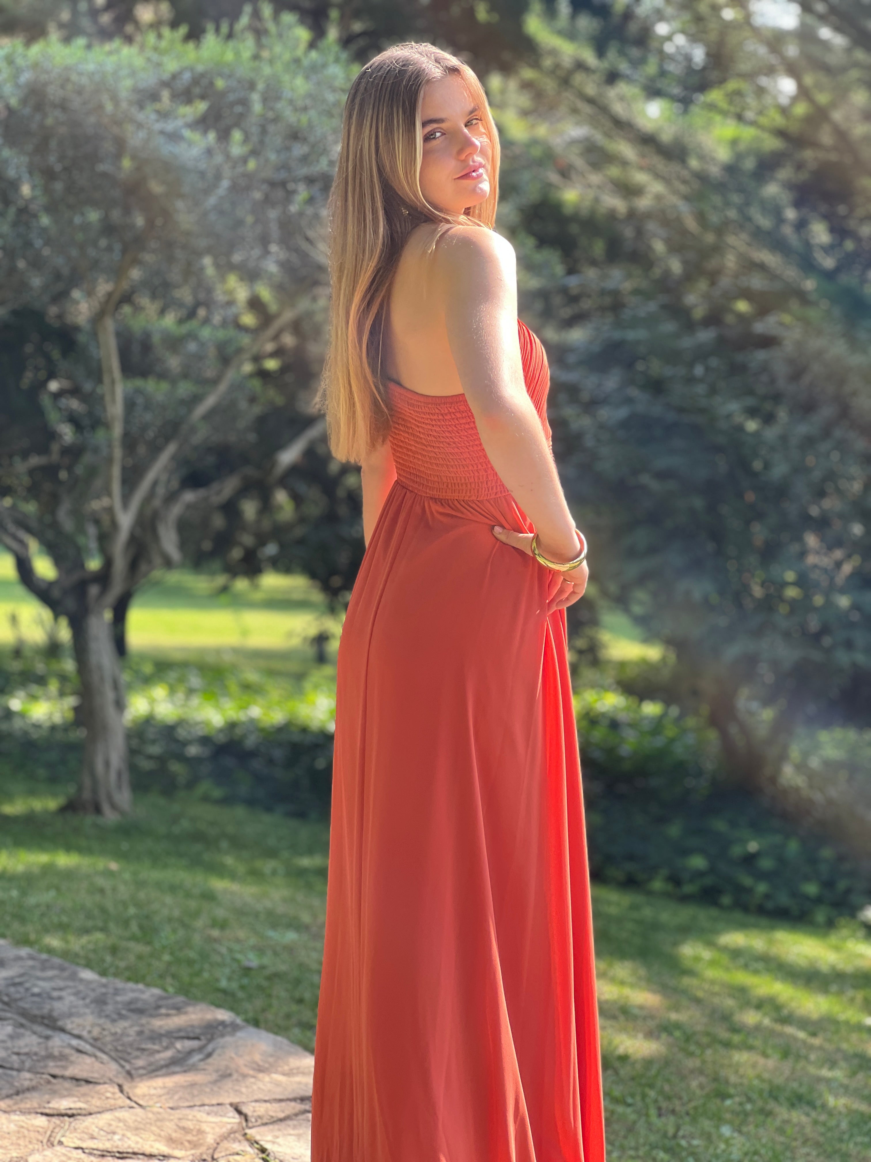 Vestido drapeado romano Julia