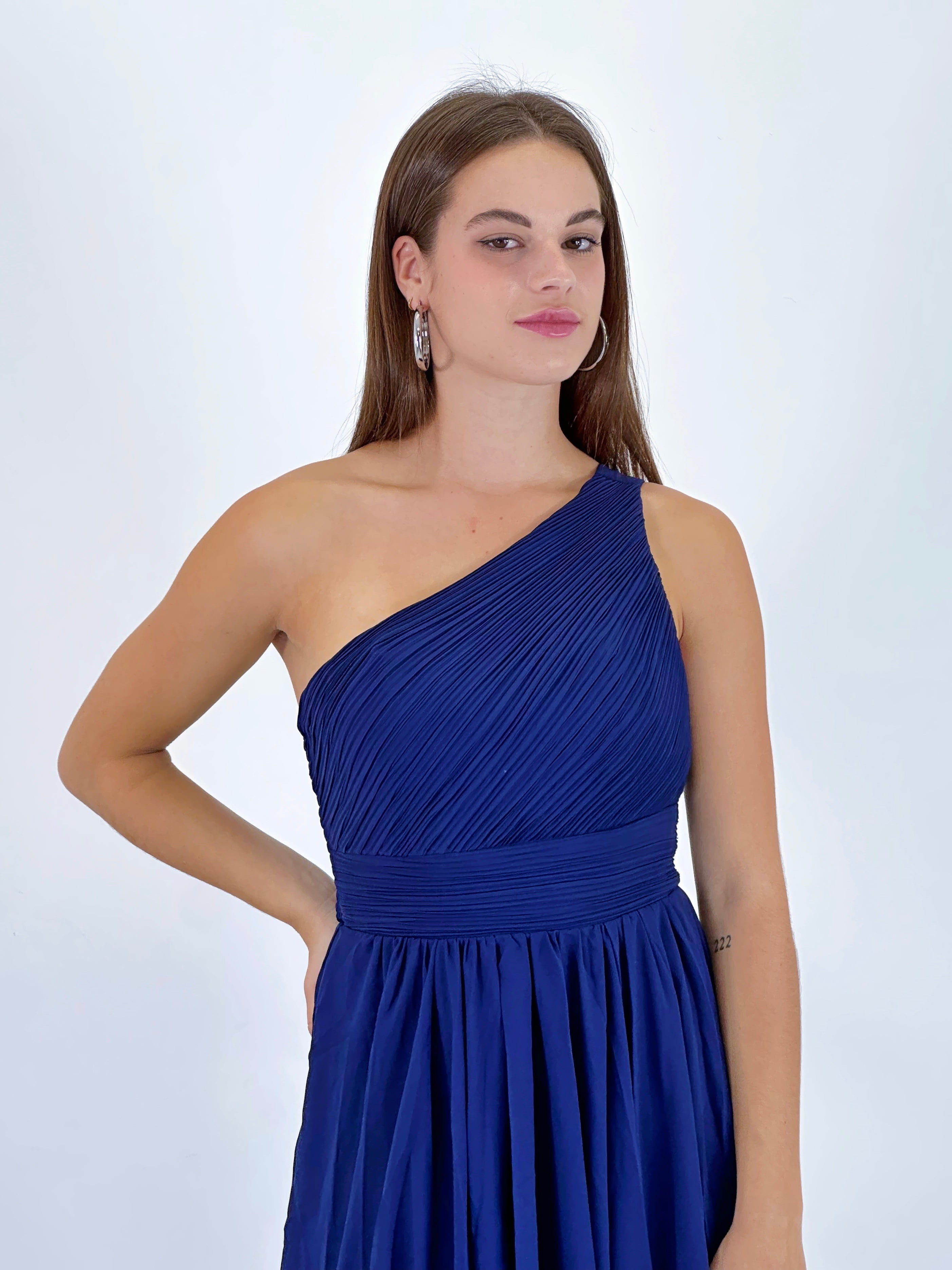 Vestido drapeado romano Corto