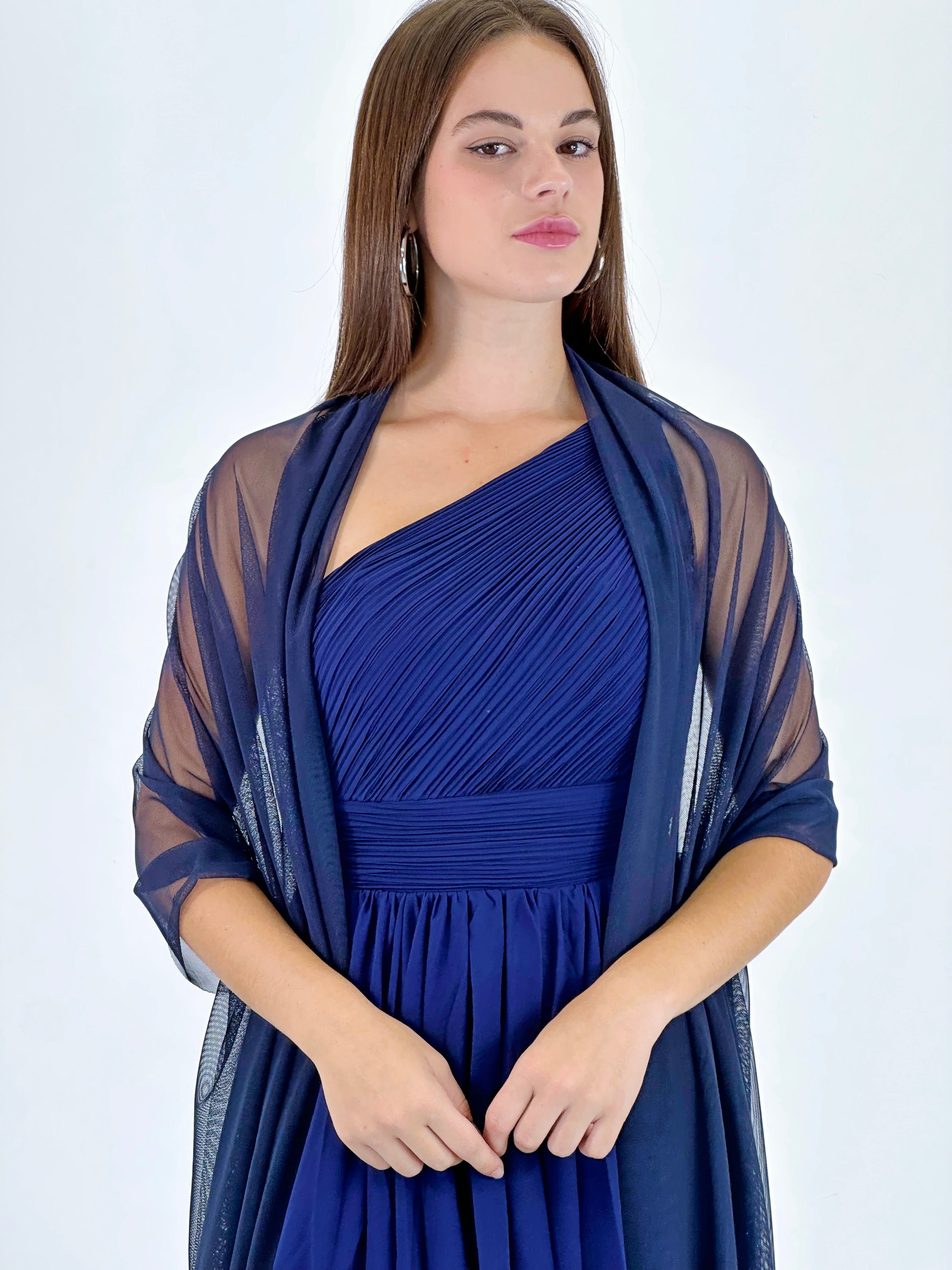 Vestido drapeado romano Corto