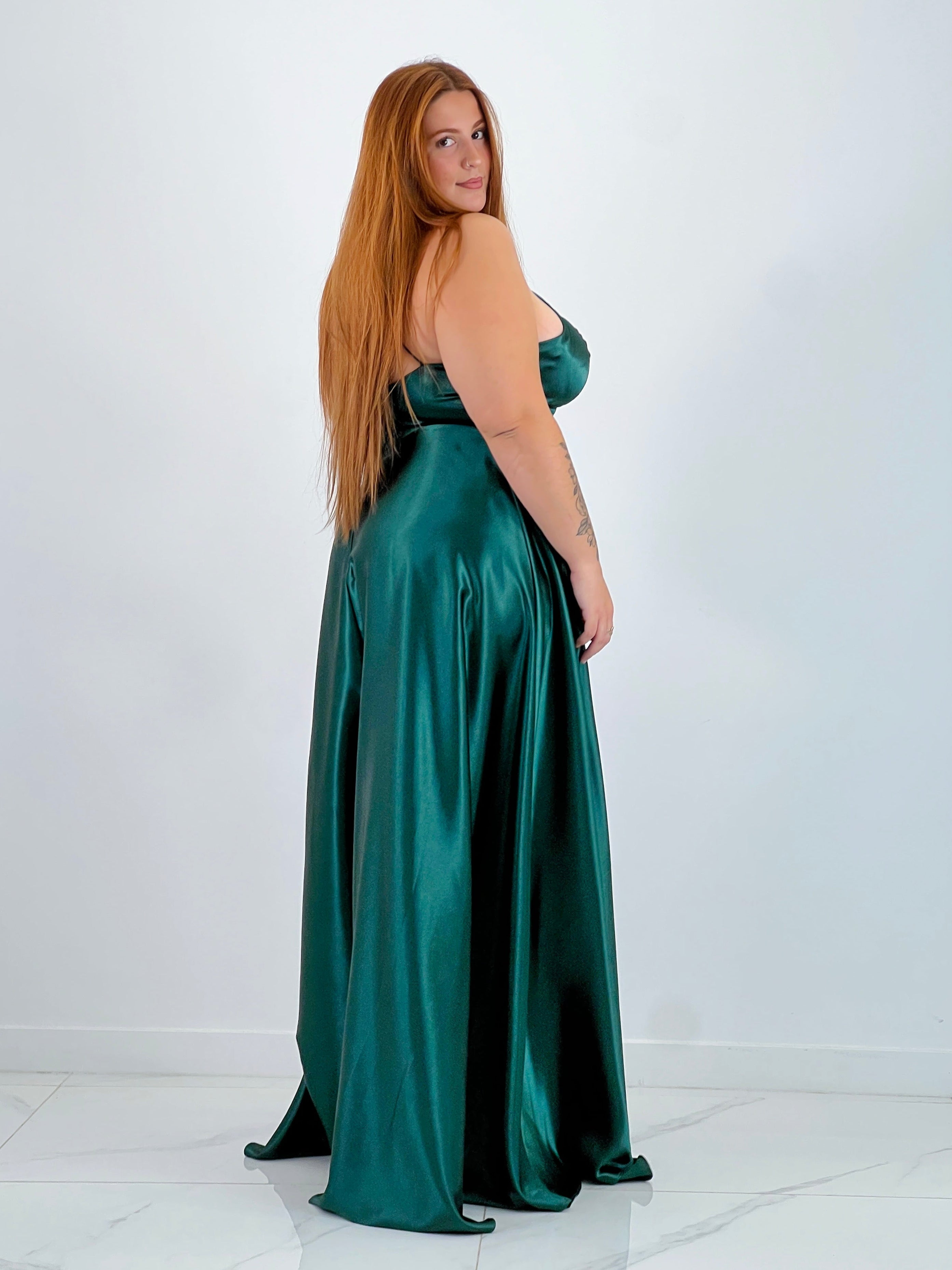 Vestido raso ceremonia Emma