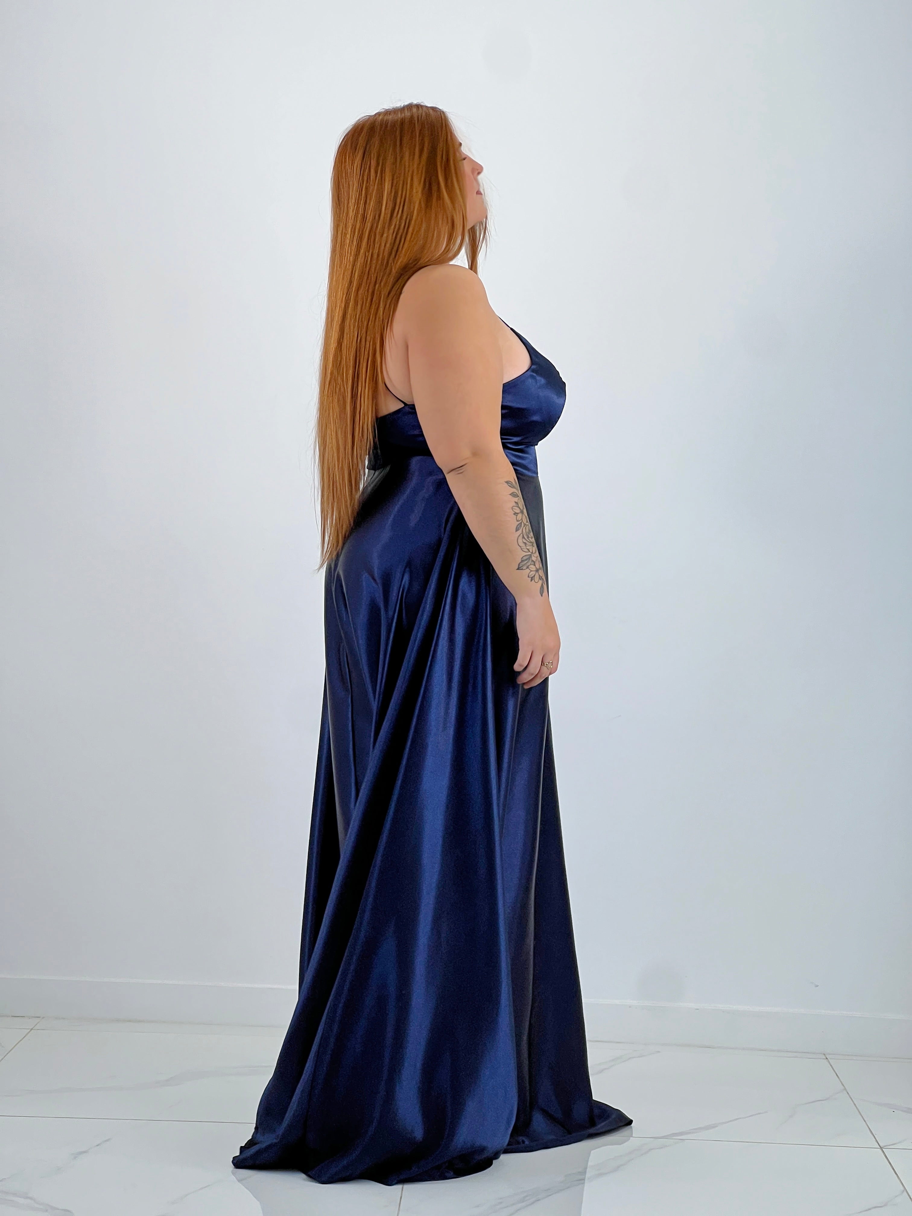 Vestido raso ceremonia Emma