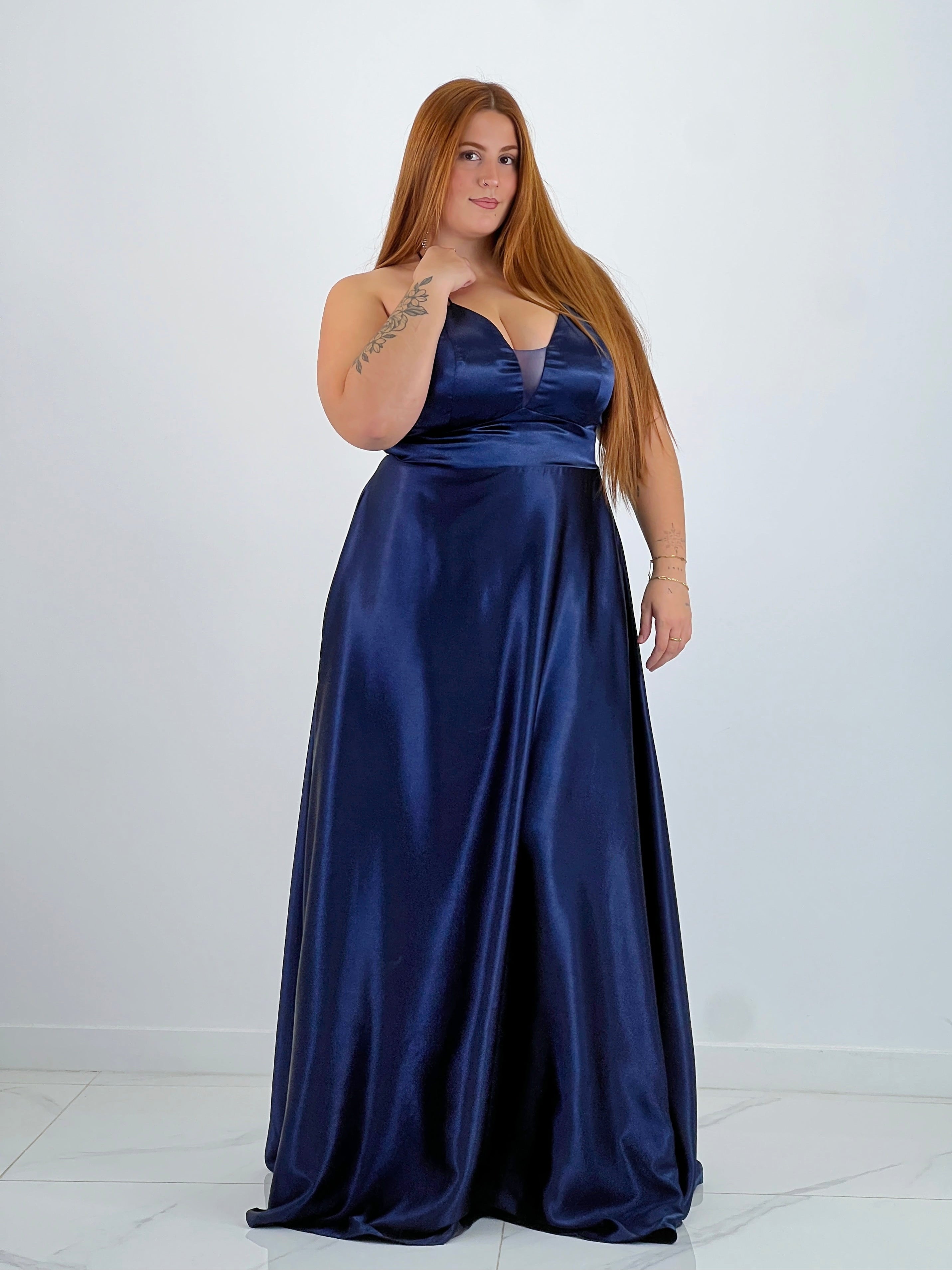 Vestido raso ceremonia Emma