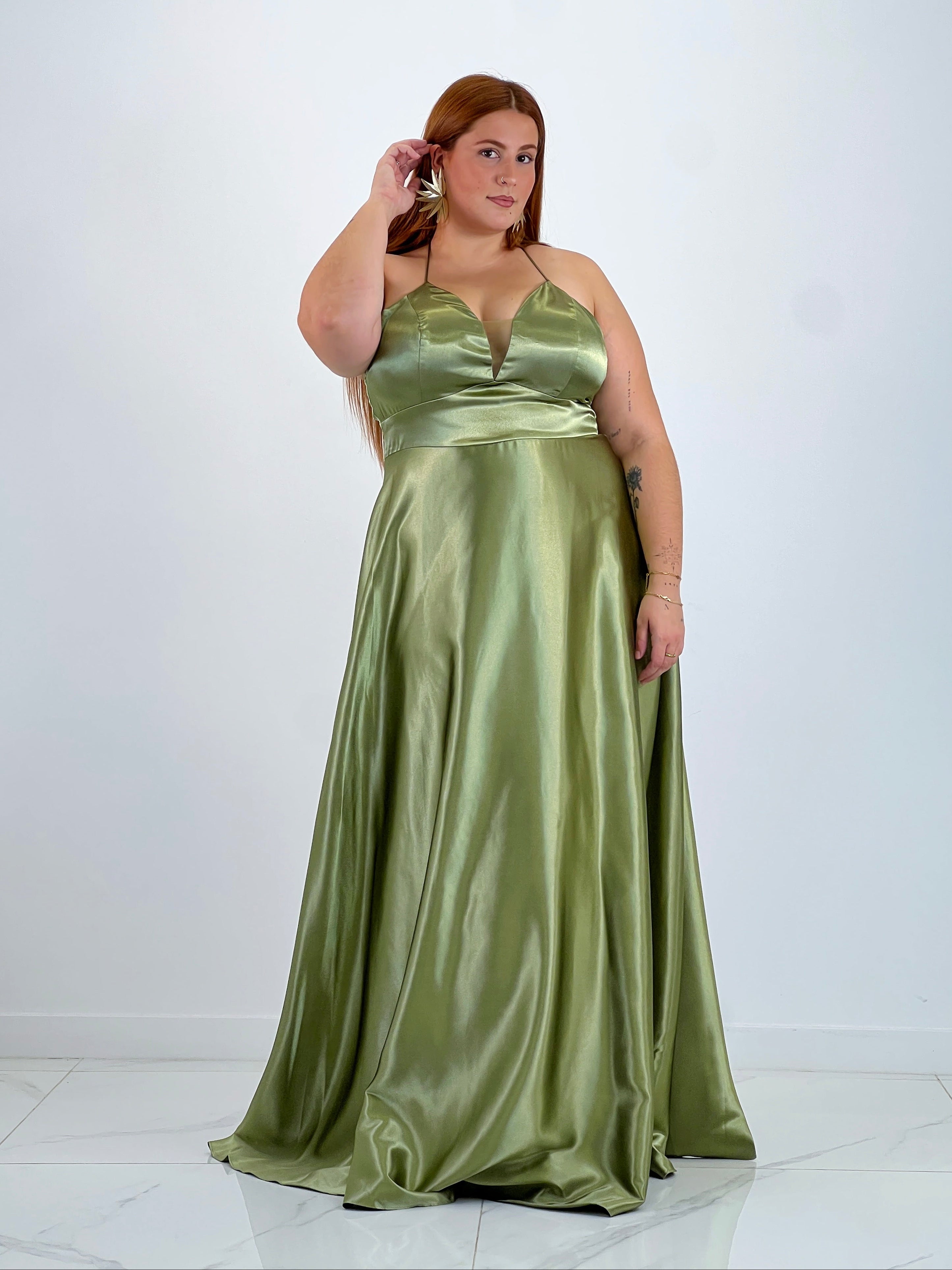 Vestido raso ceremonia Emma