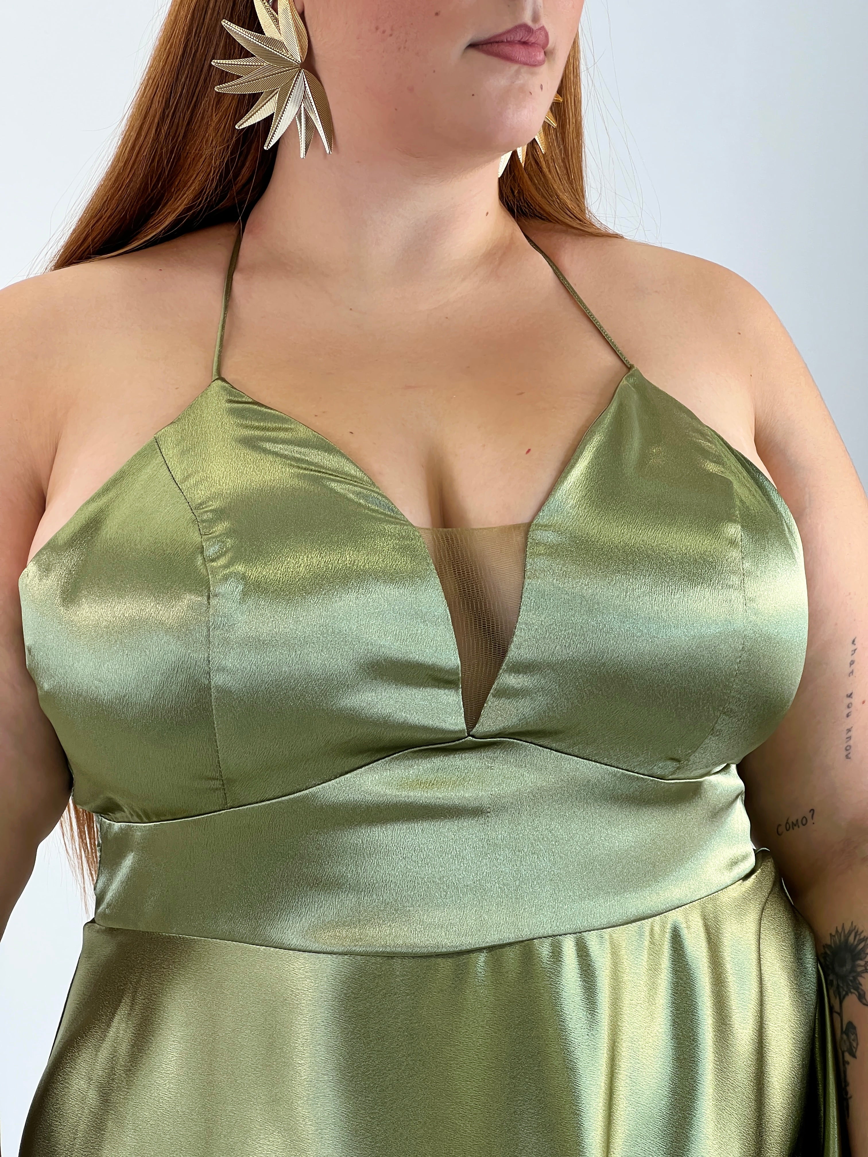 Vestido raso ceremonia Emma