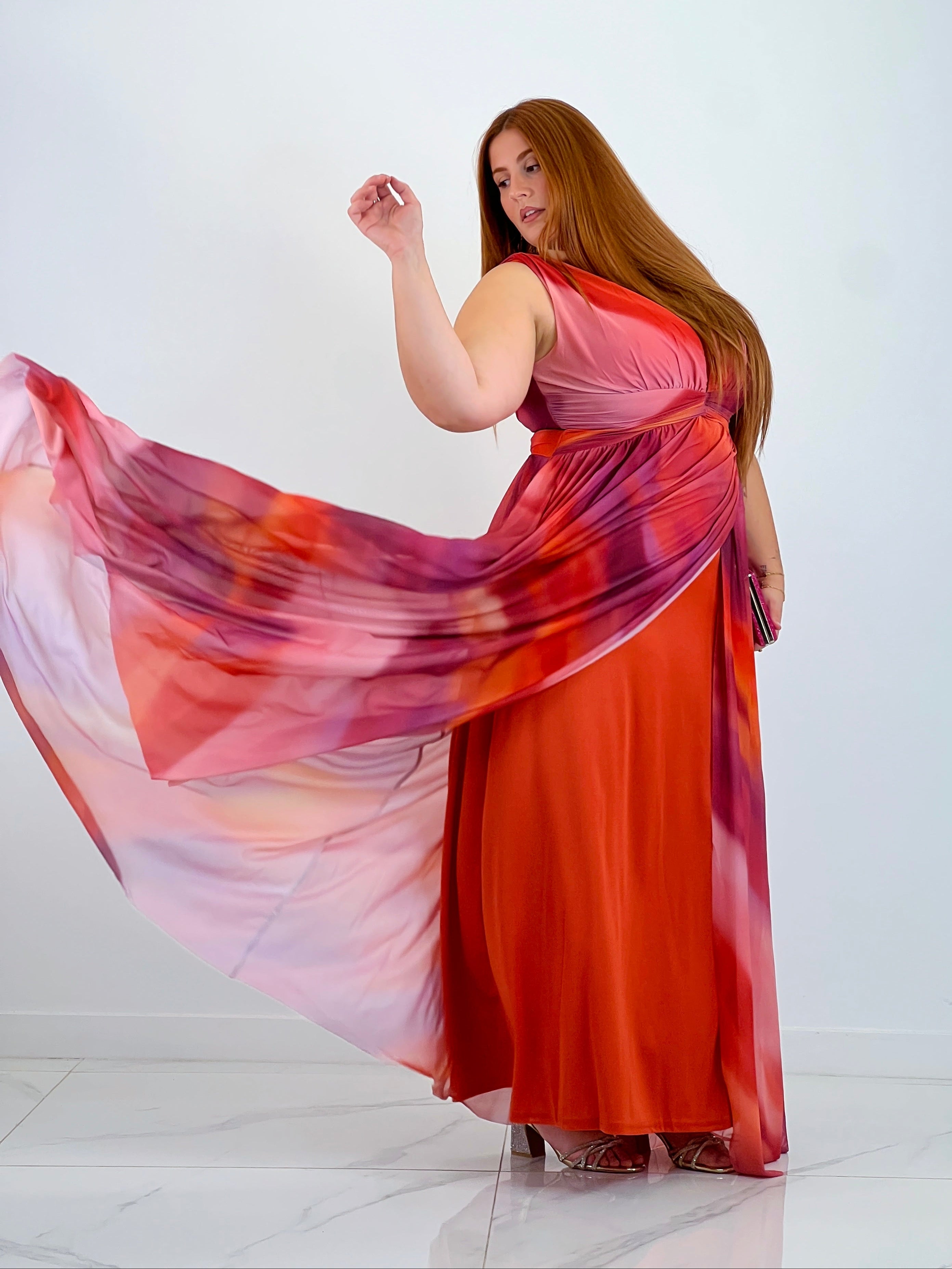 Pristina printed long dress