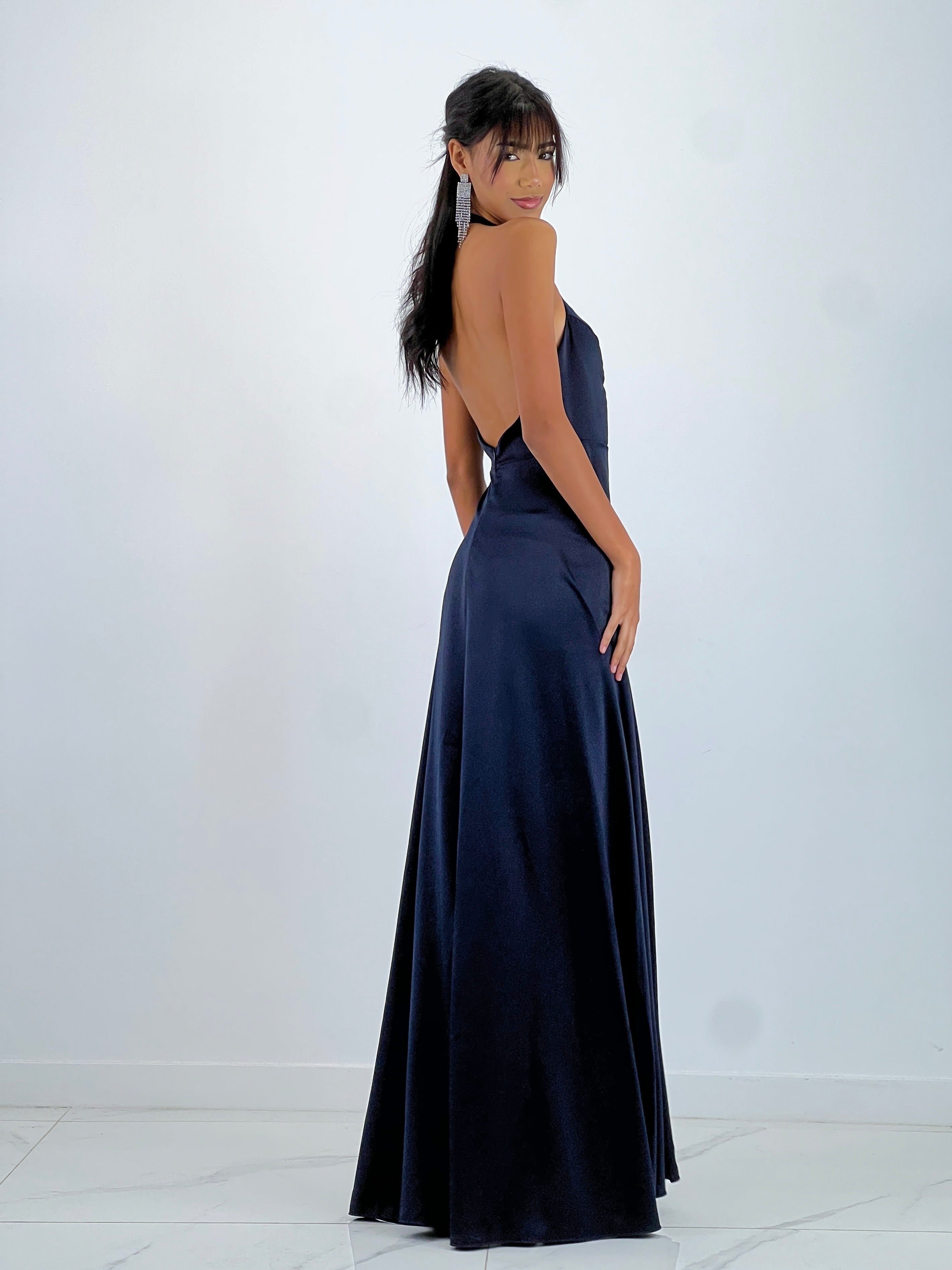 Long satin dress Silvia