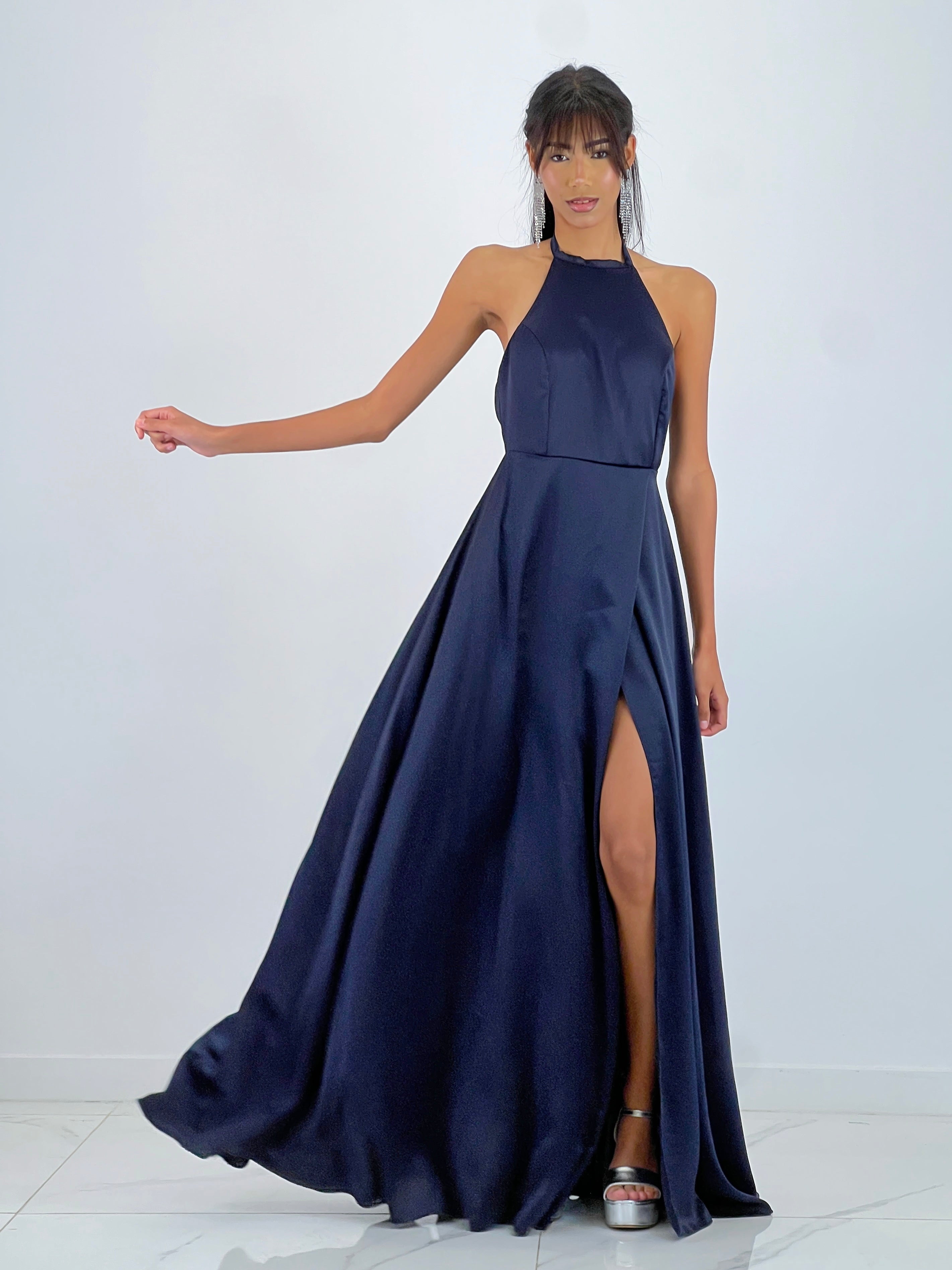 Long satin dress Silvia