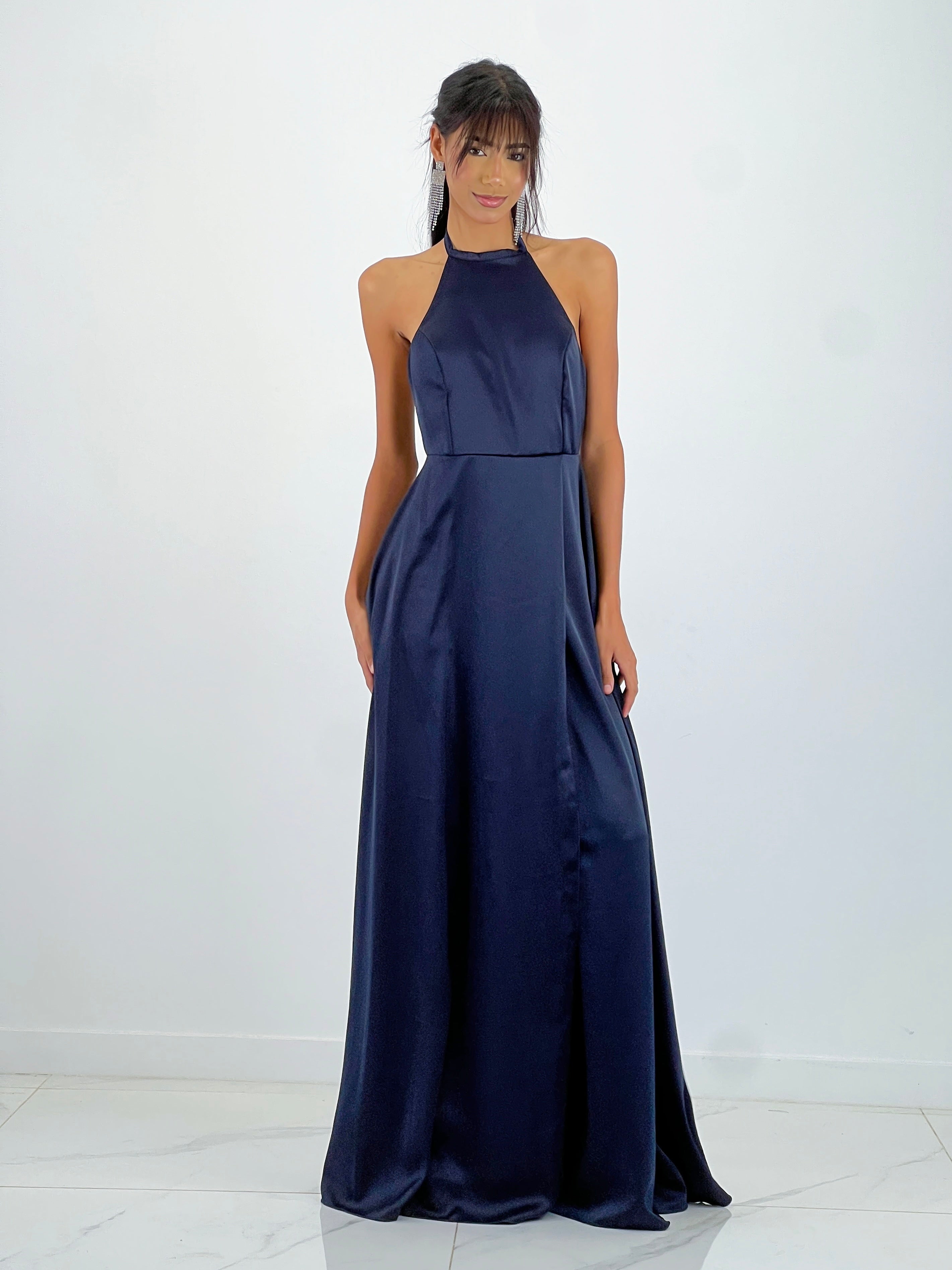 Long satin dress Silvia