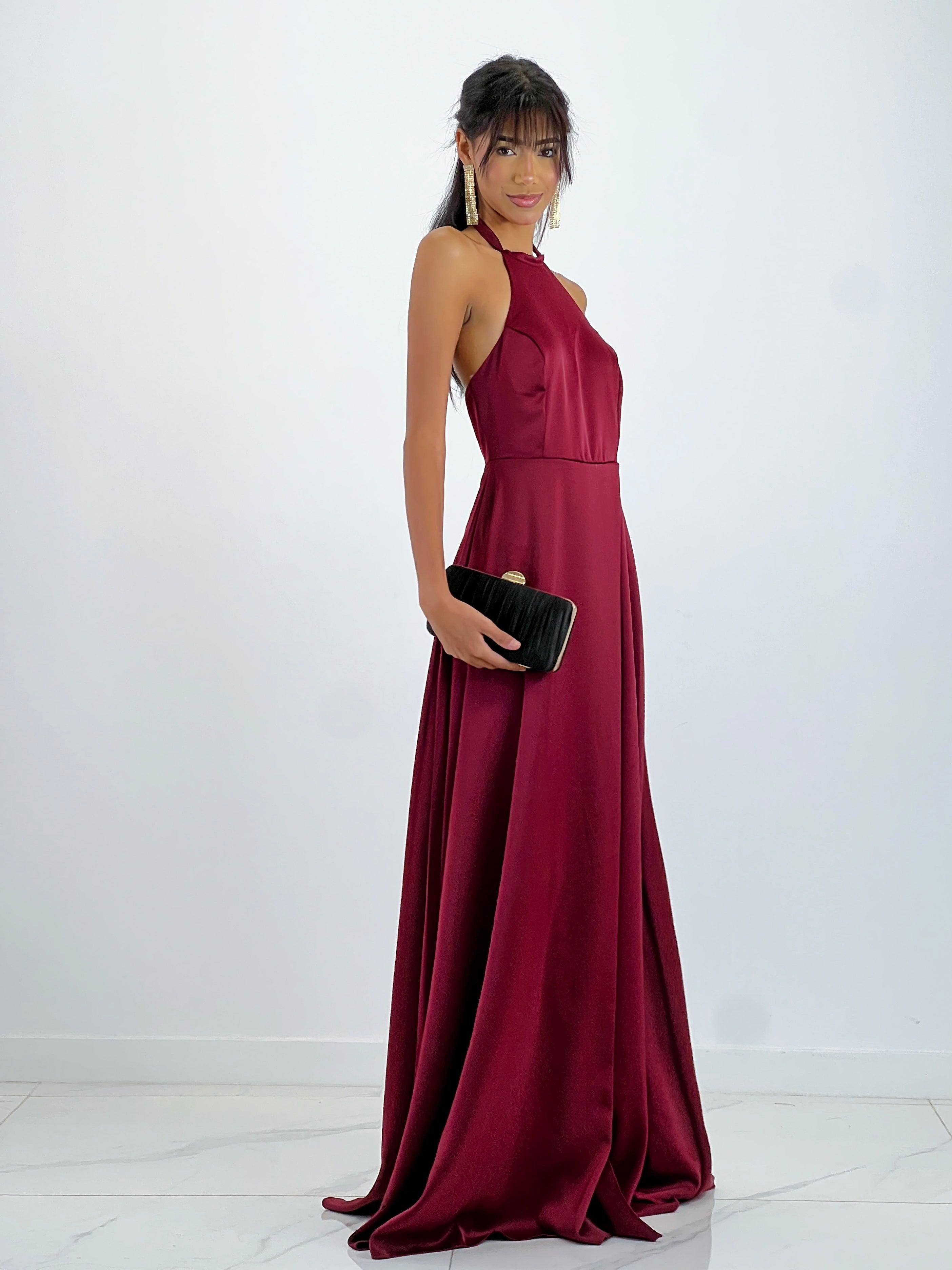 Long satin dress Silvia