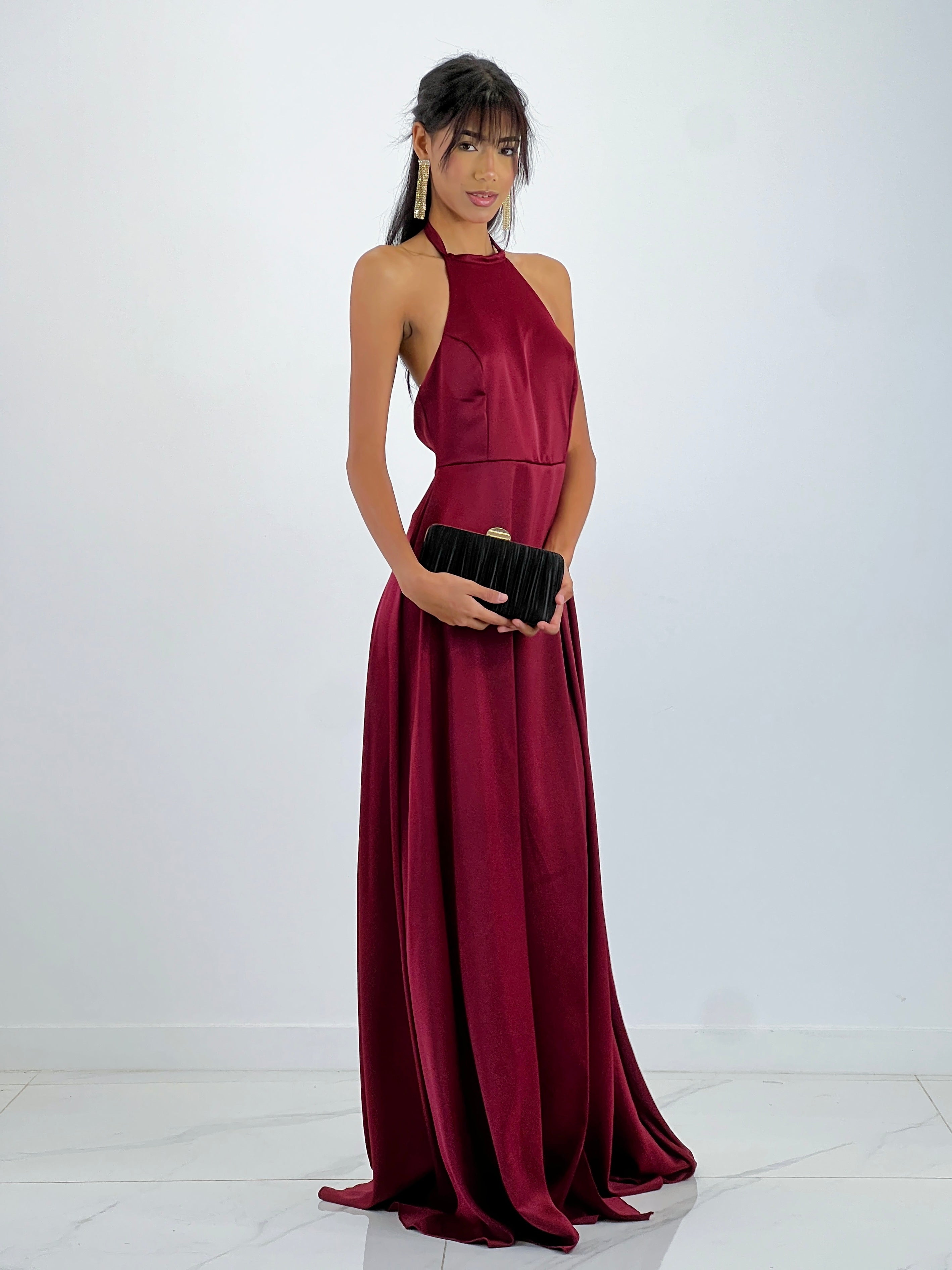 Long satin dress Silvia