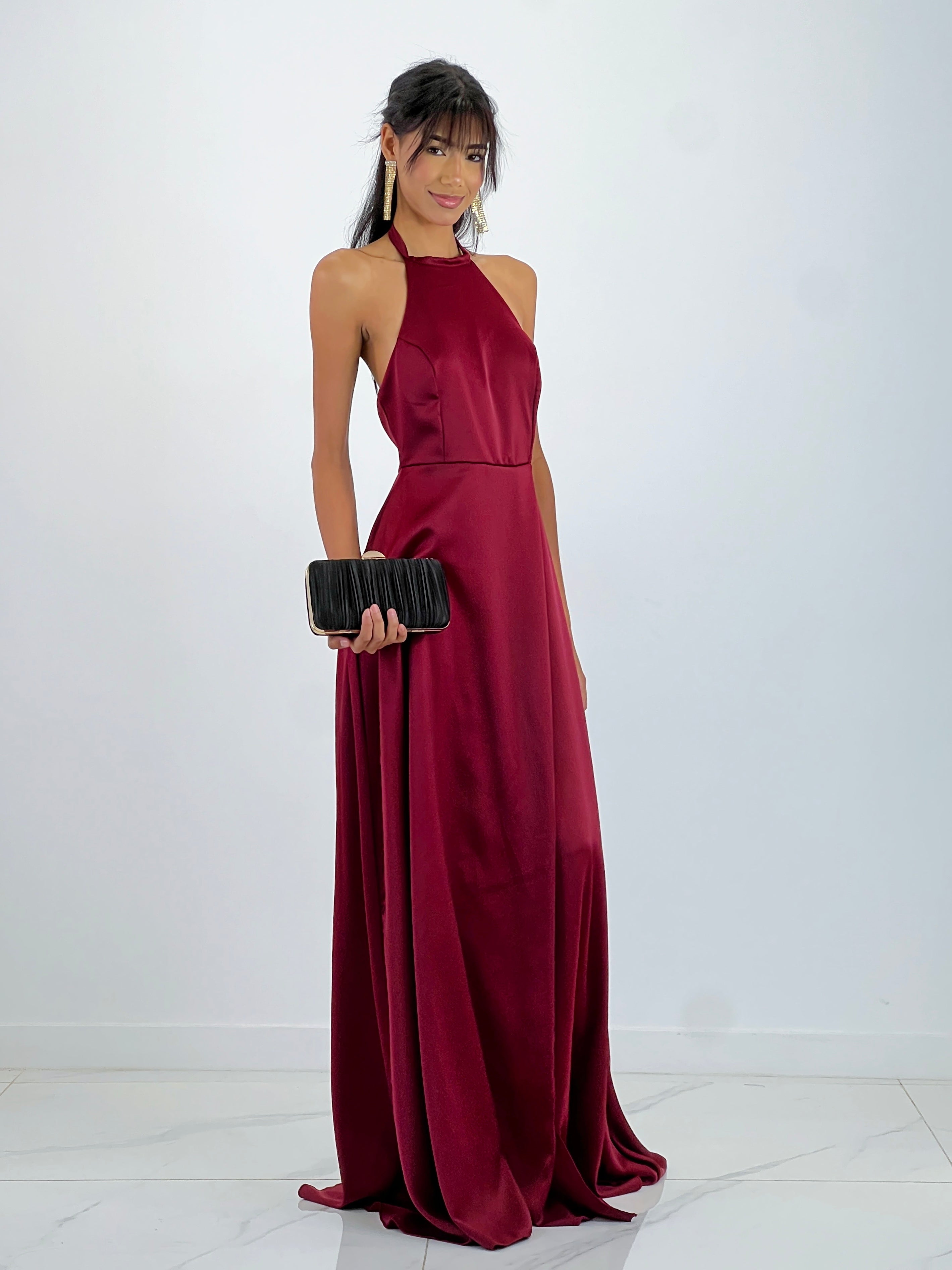 Long satin dress Silvia