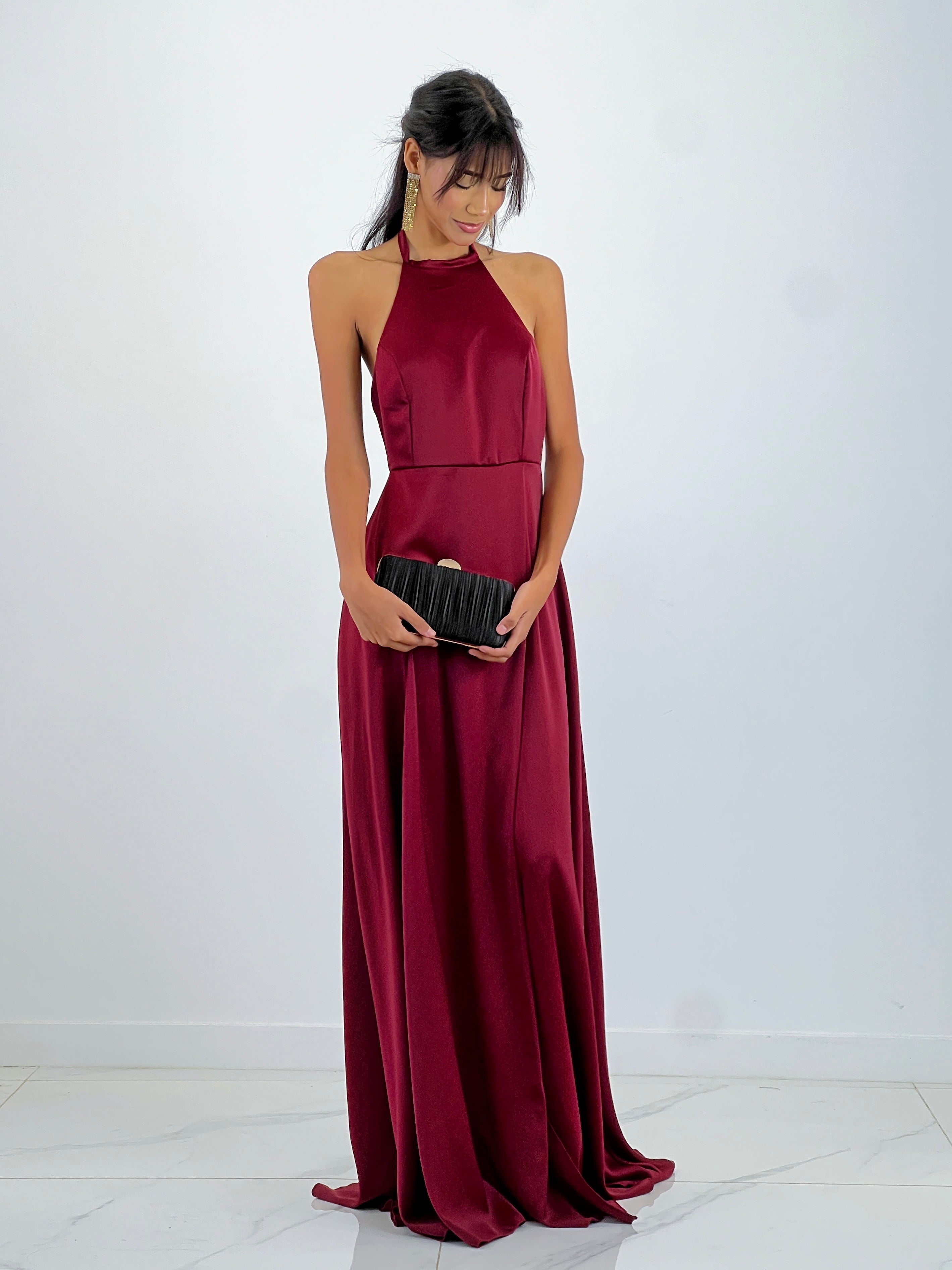 Long satin dress Silvia