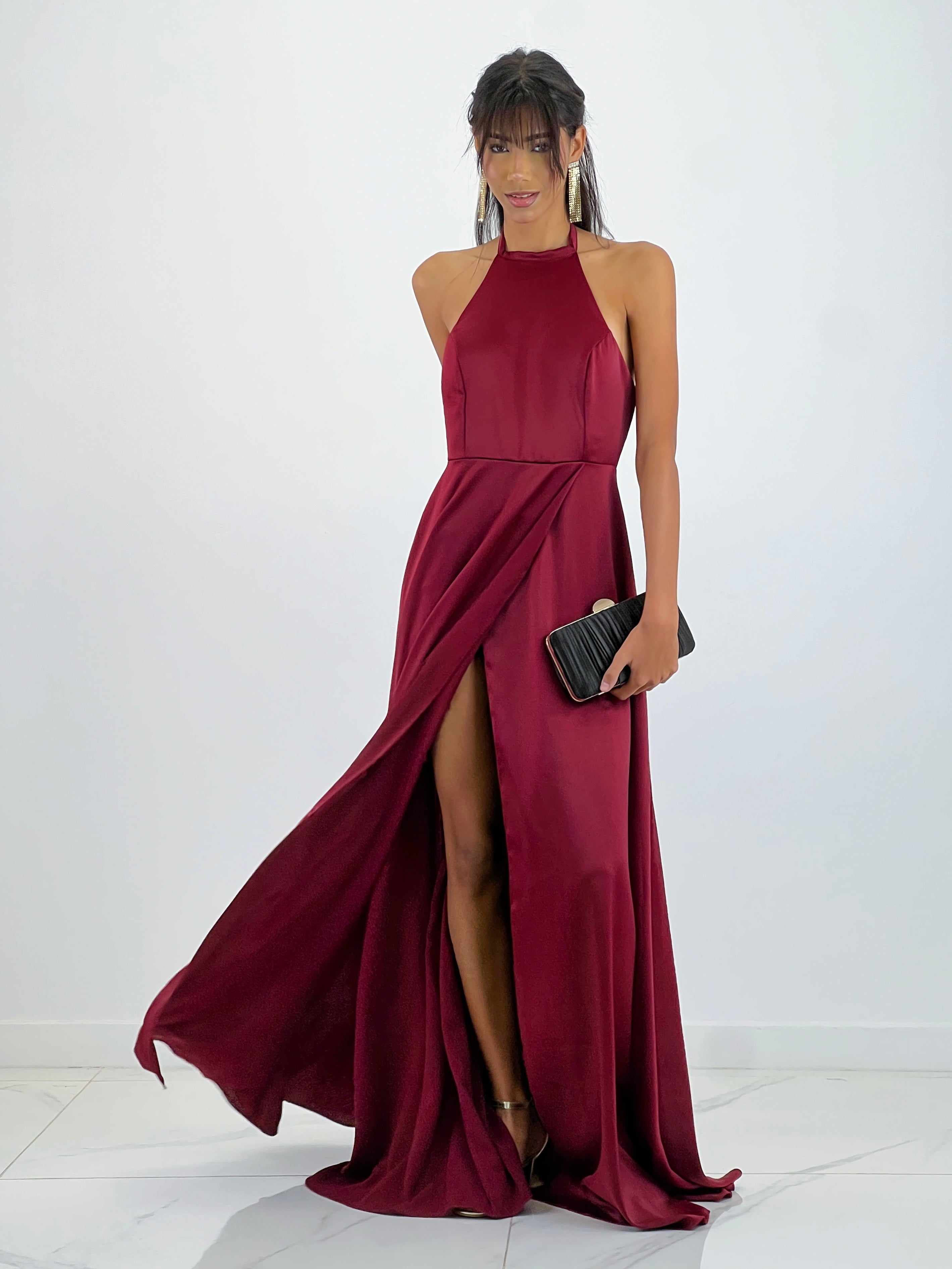 Long satin dress Silvia