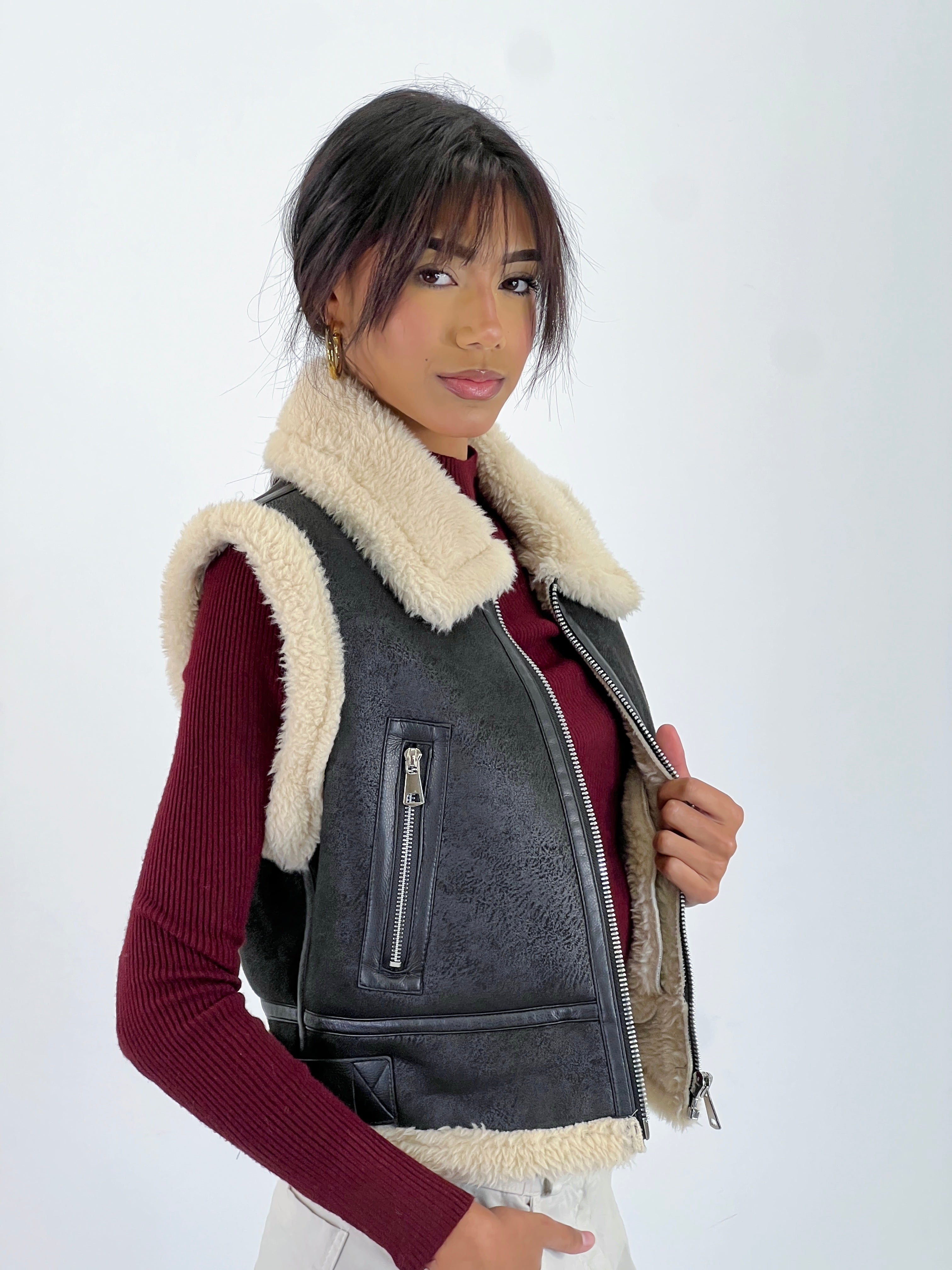 Double-sided cropped vest