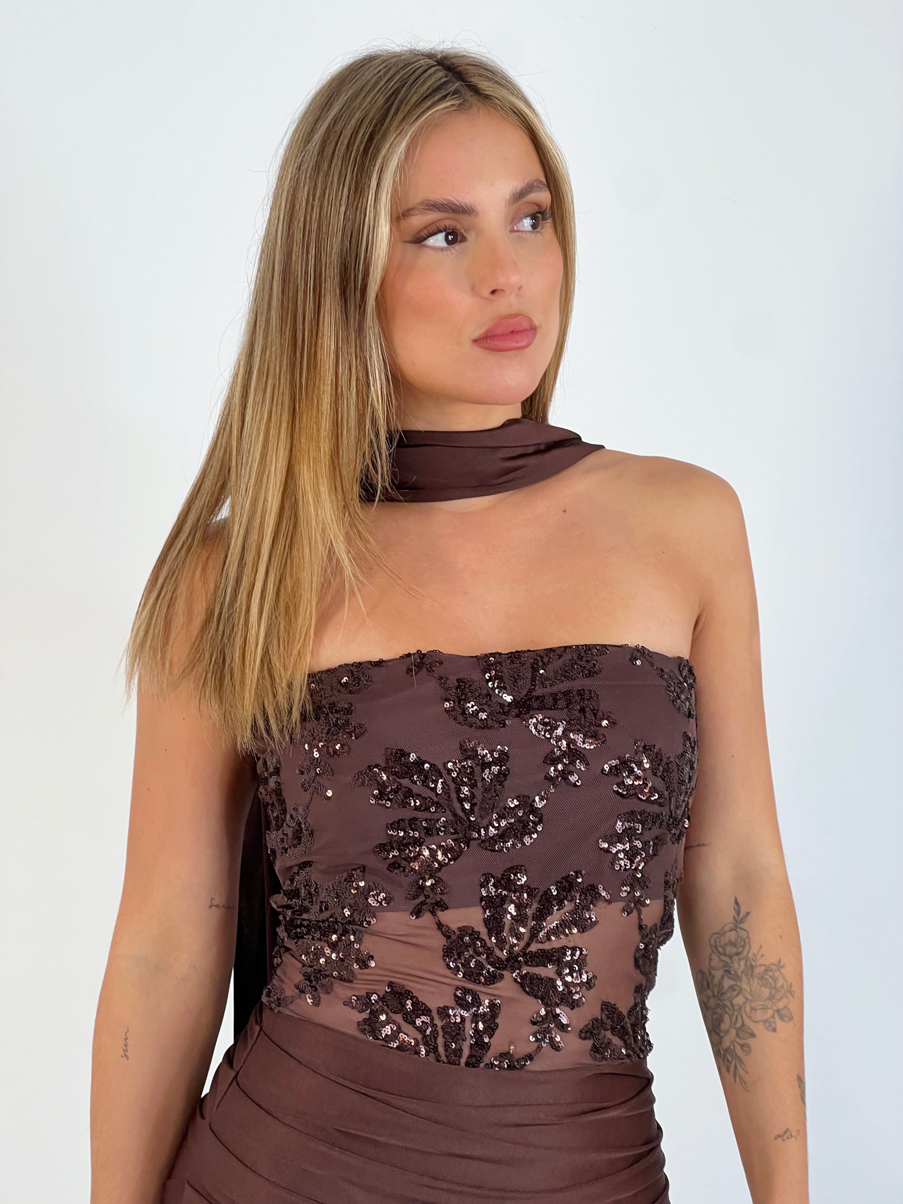 Vestido palabra de honor lentejuela - Zebra&Maduixa®