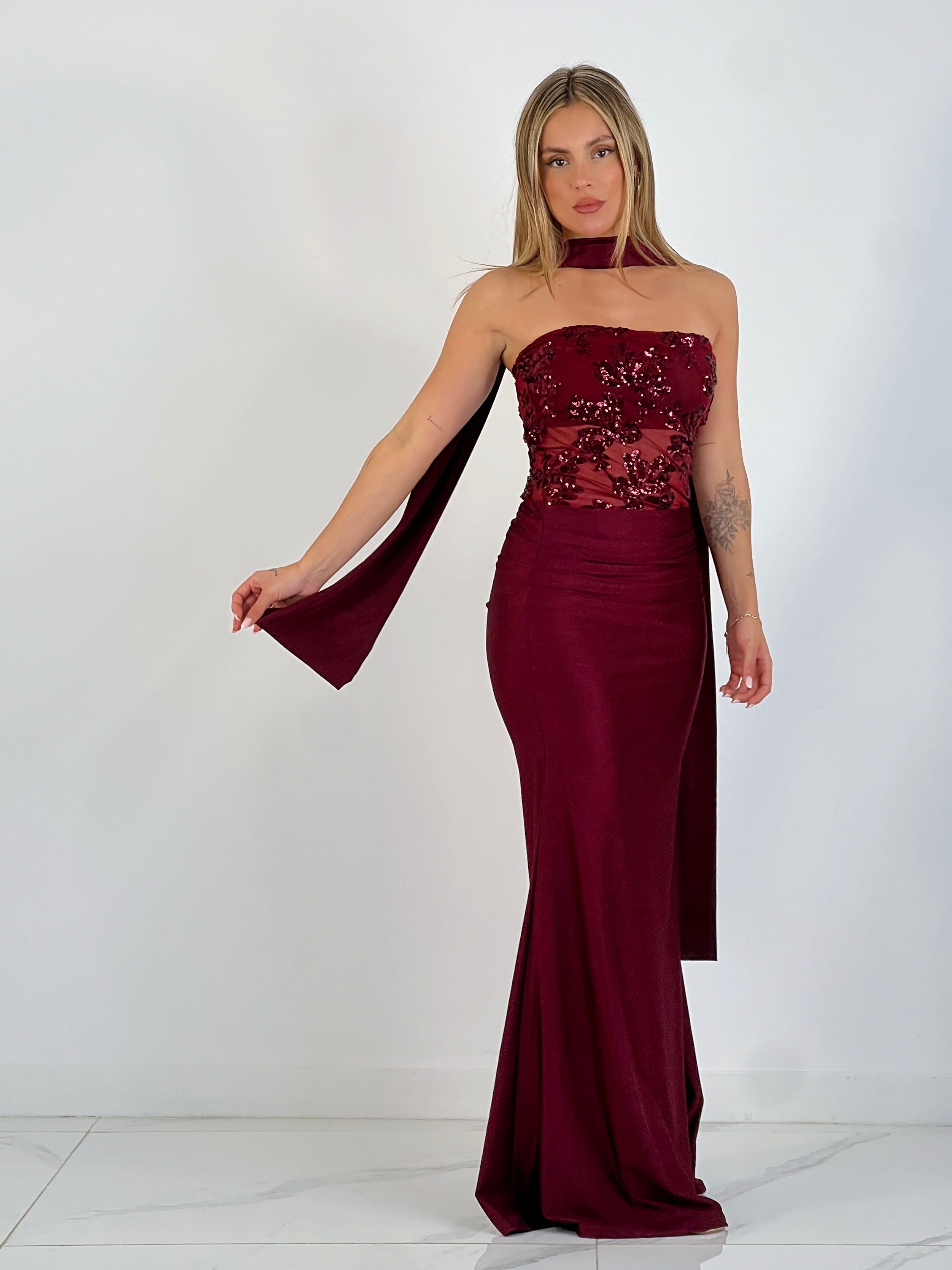 Vestido palabra de honor lentejuela - Zebra&Maduixa®