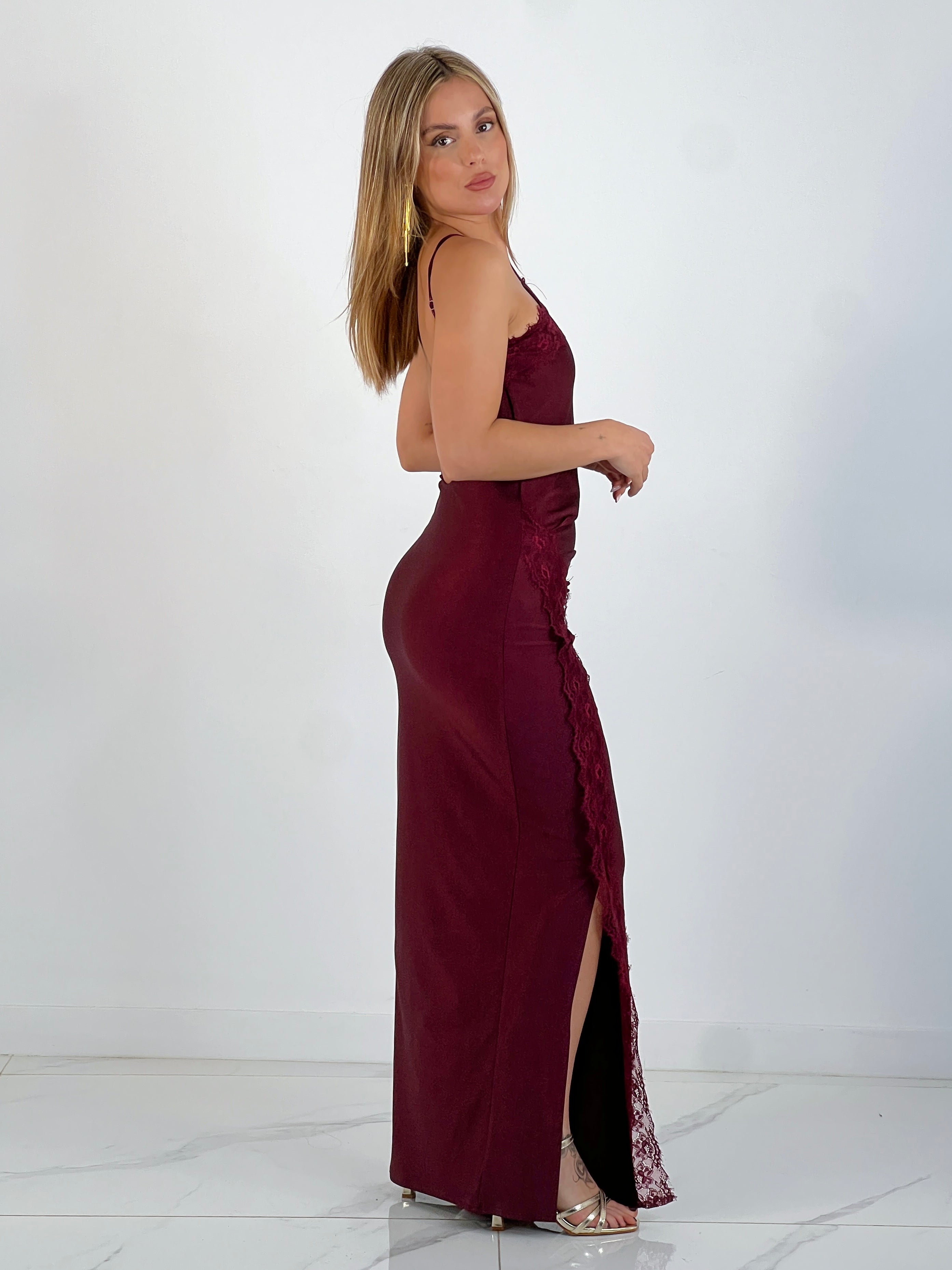 Vestido halter lencero