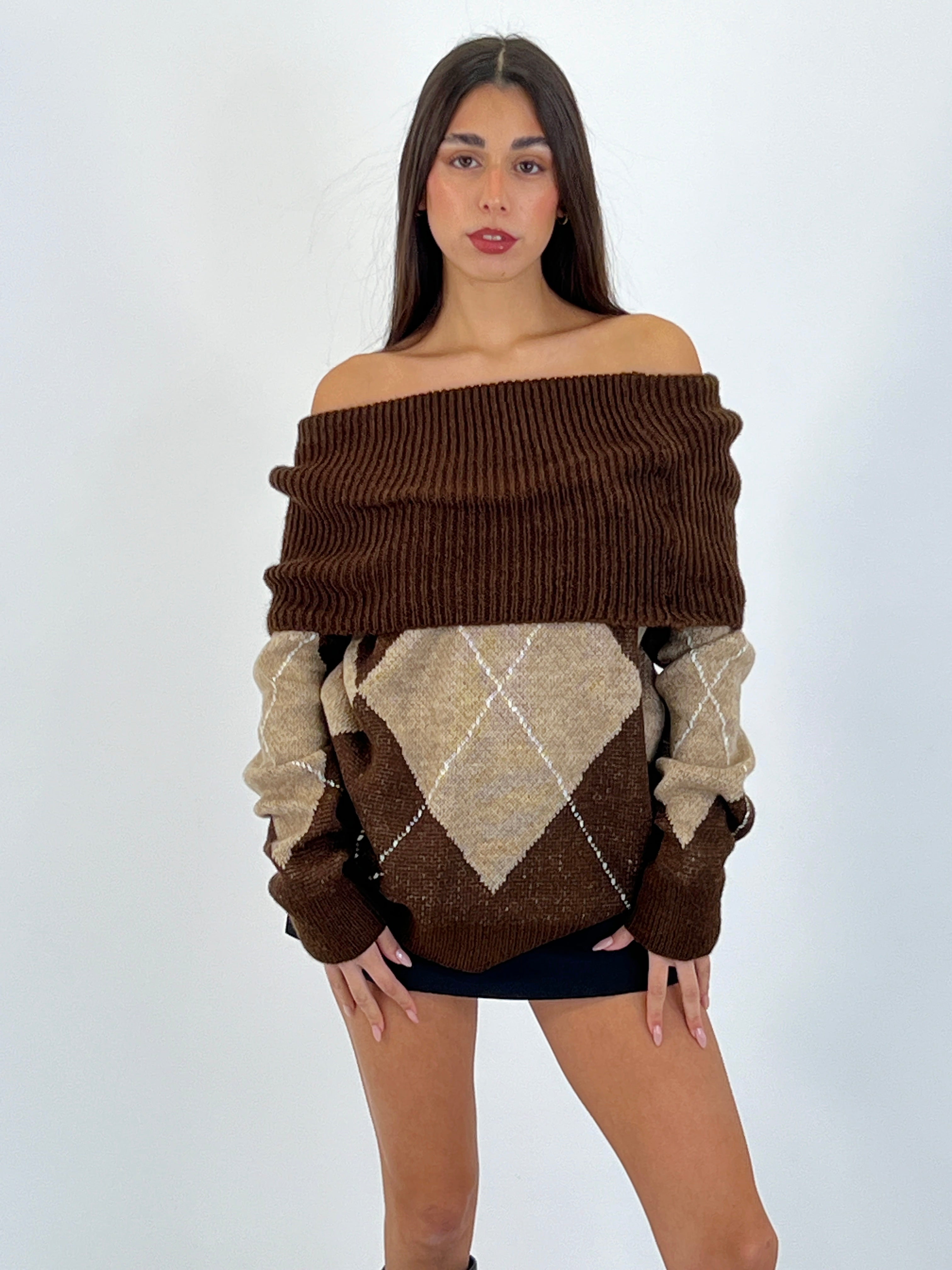 Jersey rombos escote barco