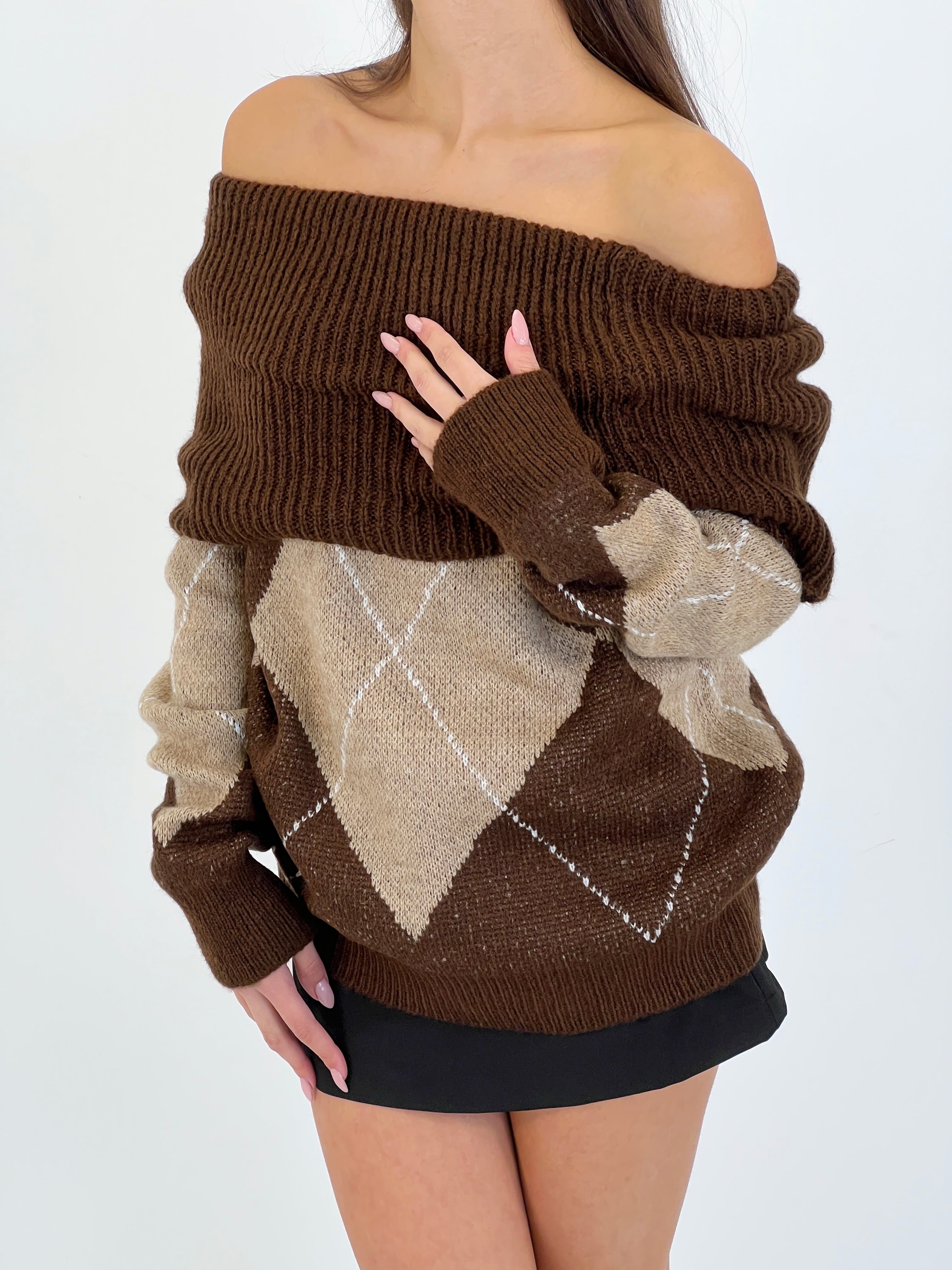 Jersey rombos escote barco