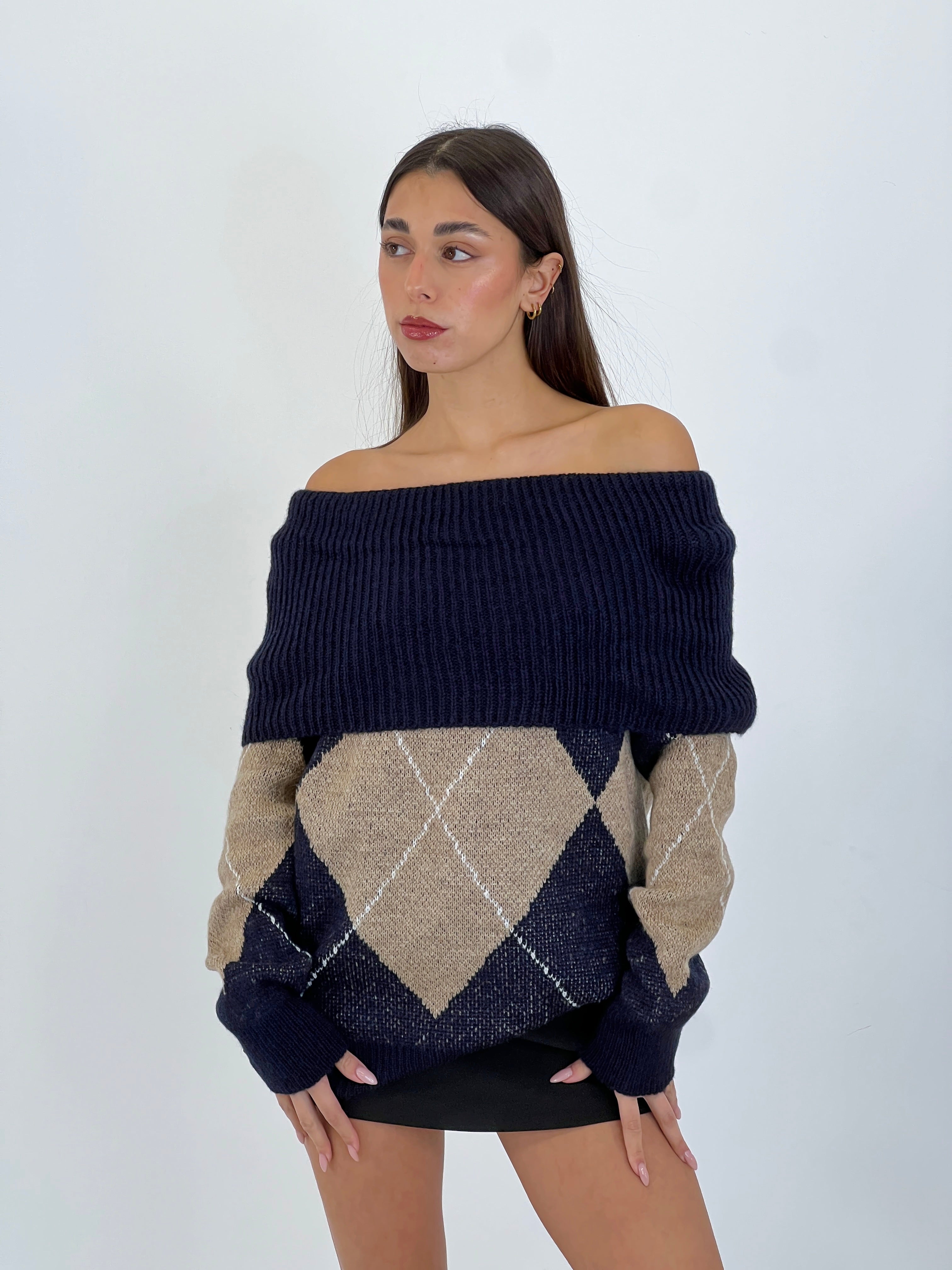 Jersey rombos escote barco