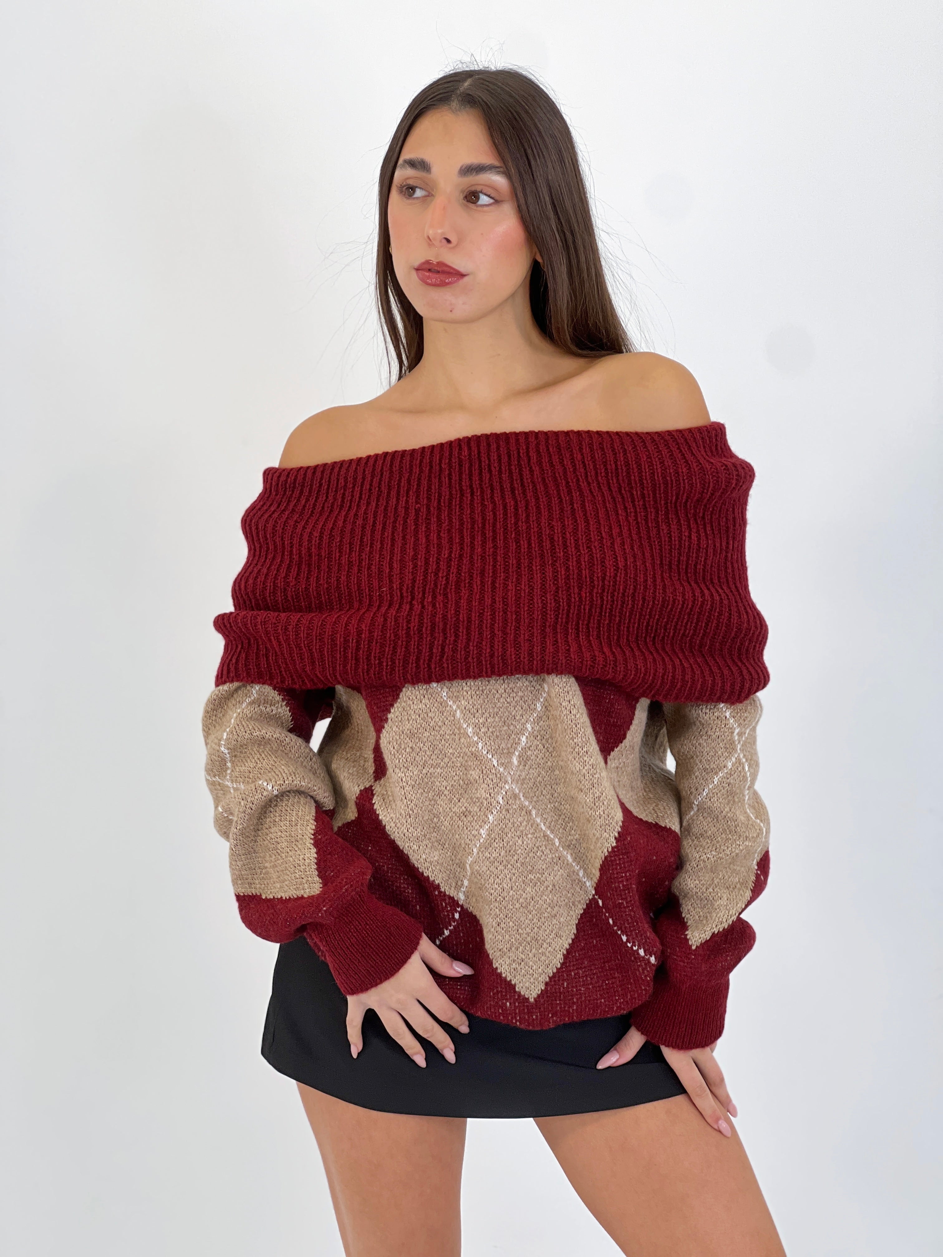 Jersey rombos escote barco