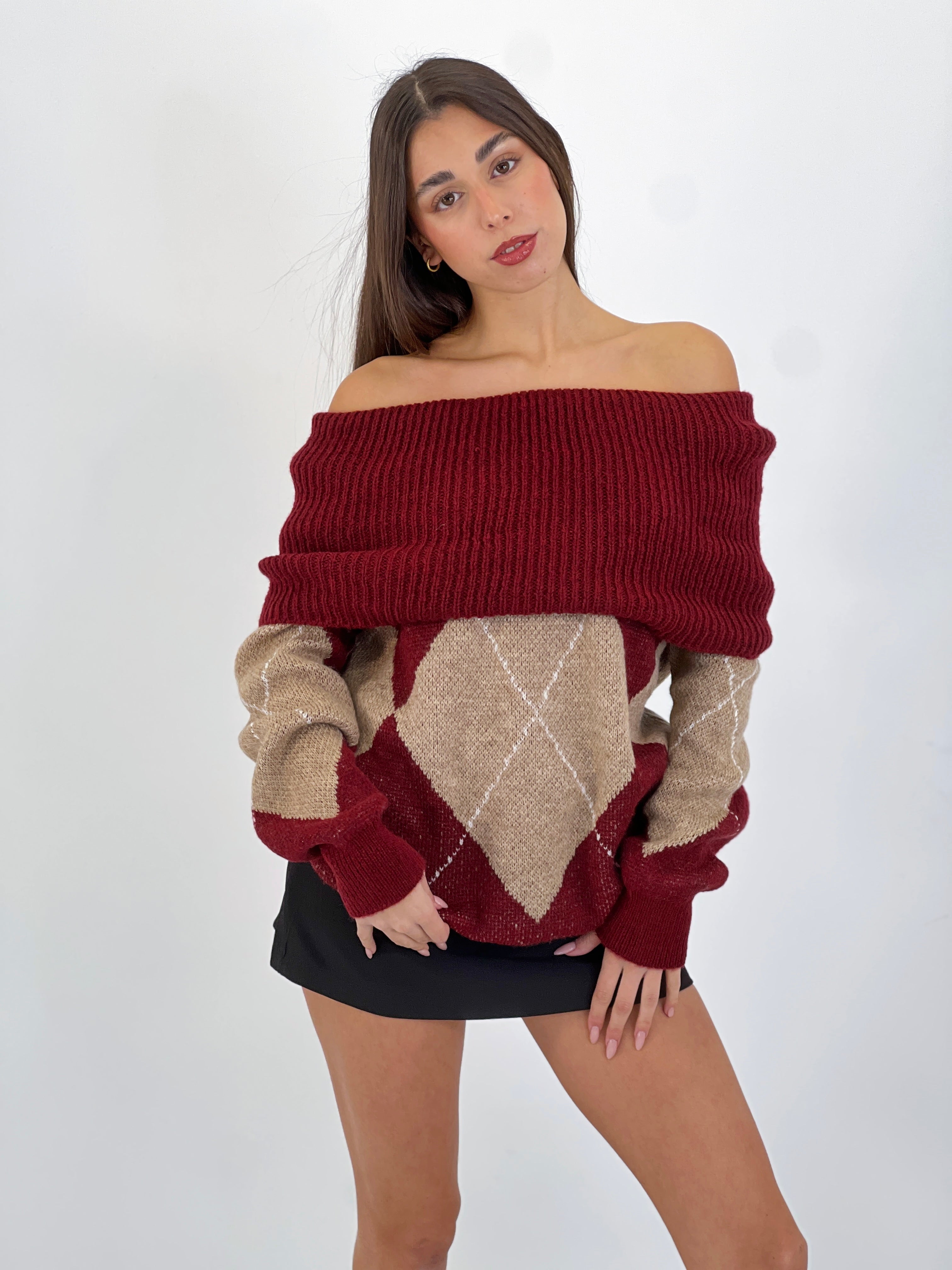 Jersey rombos escote barco