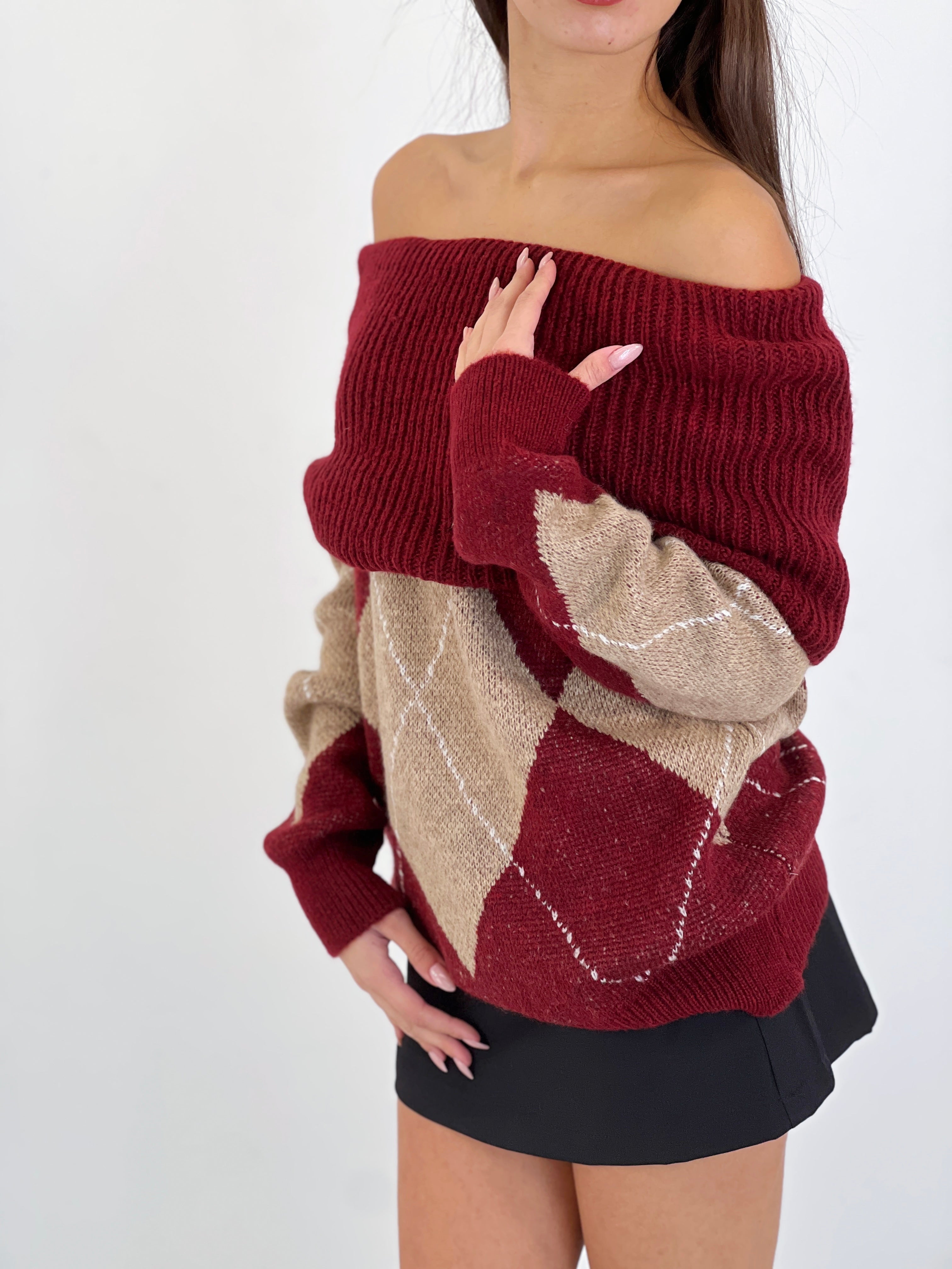 Jersey rombos escote barco