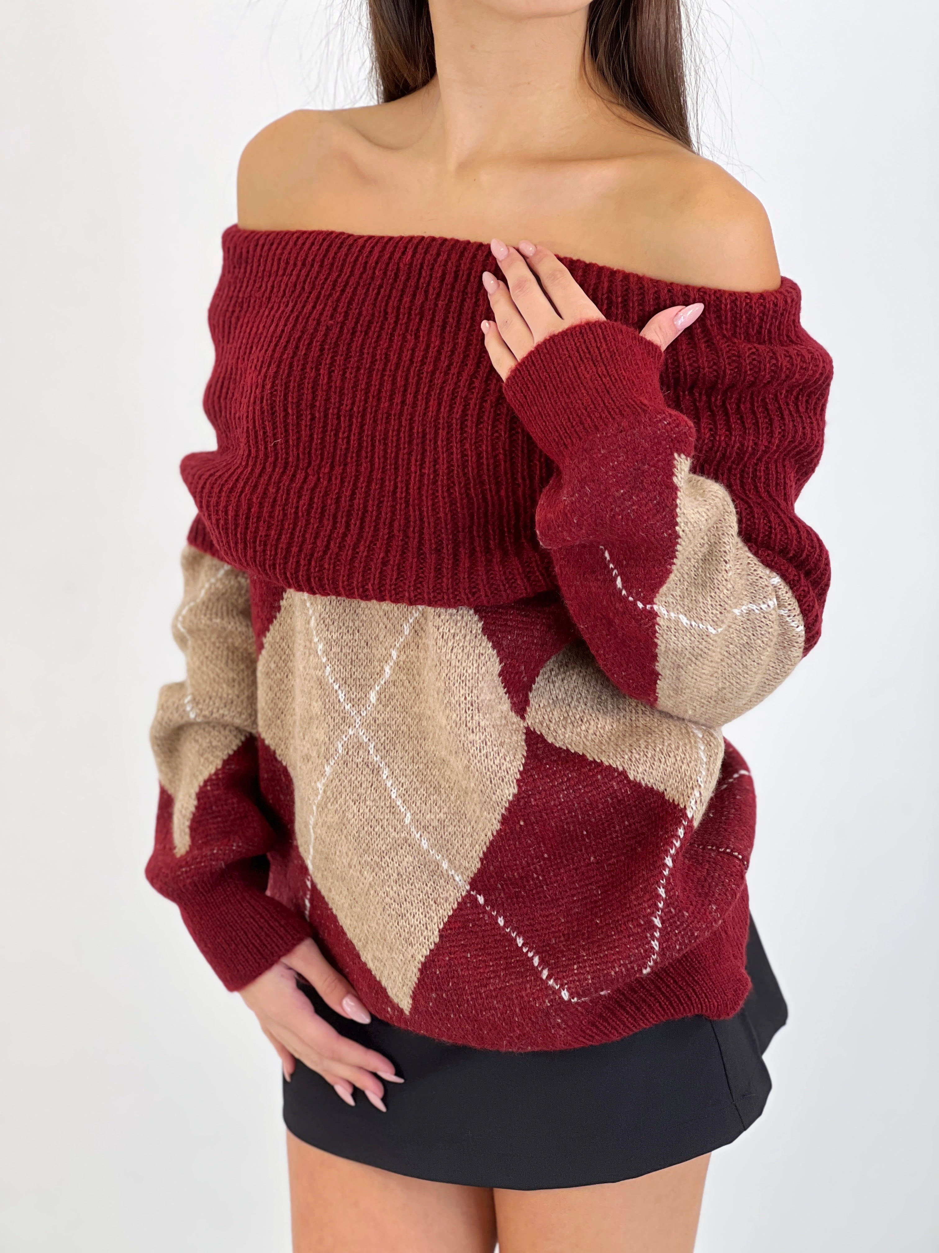 Jersey rombos escote barco