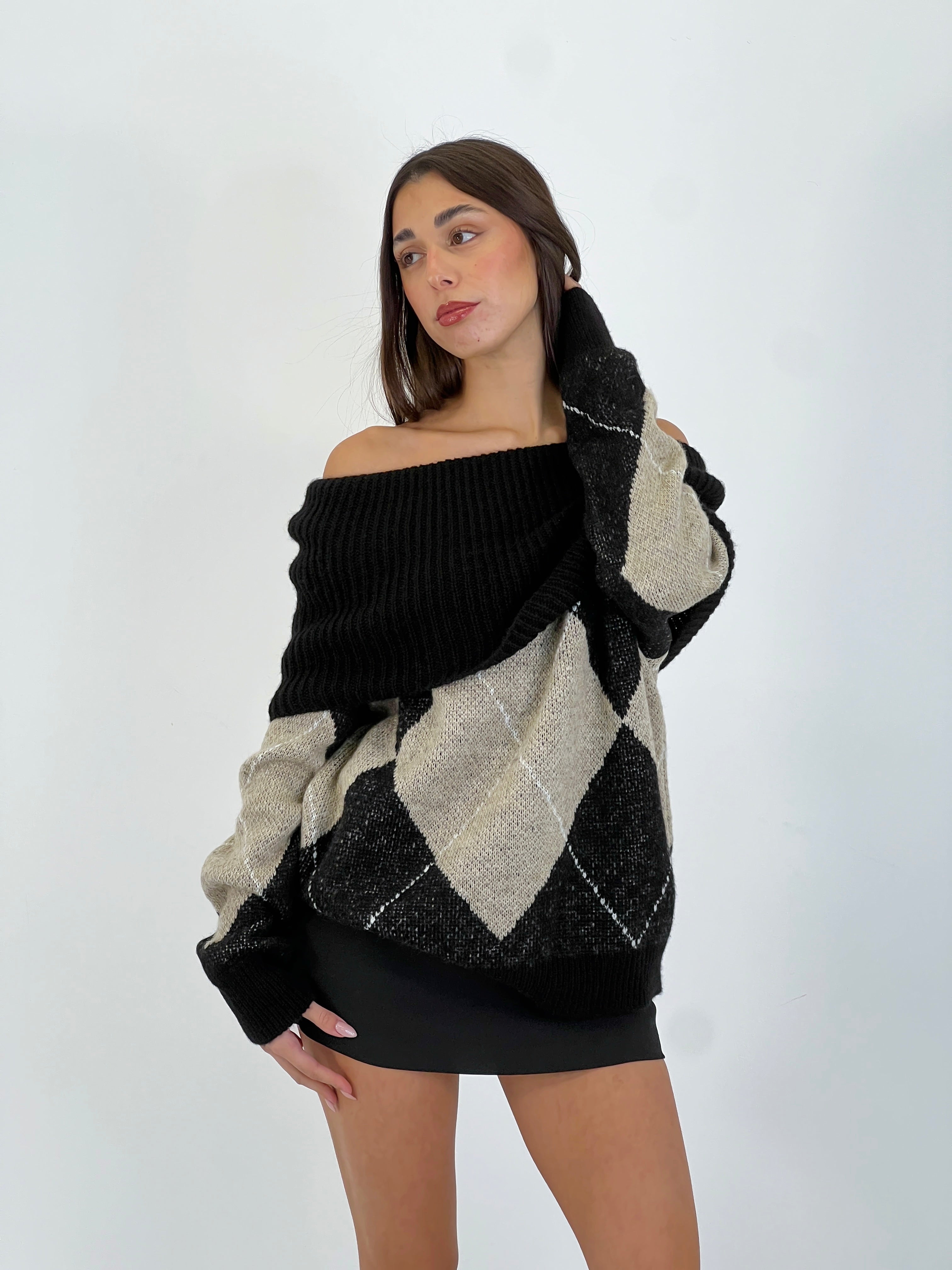 Jersey rombos escote barco