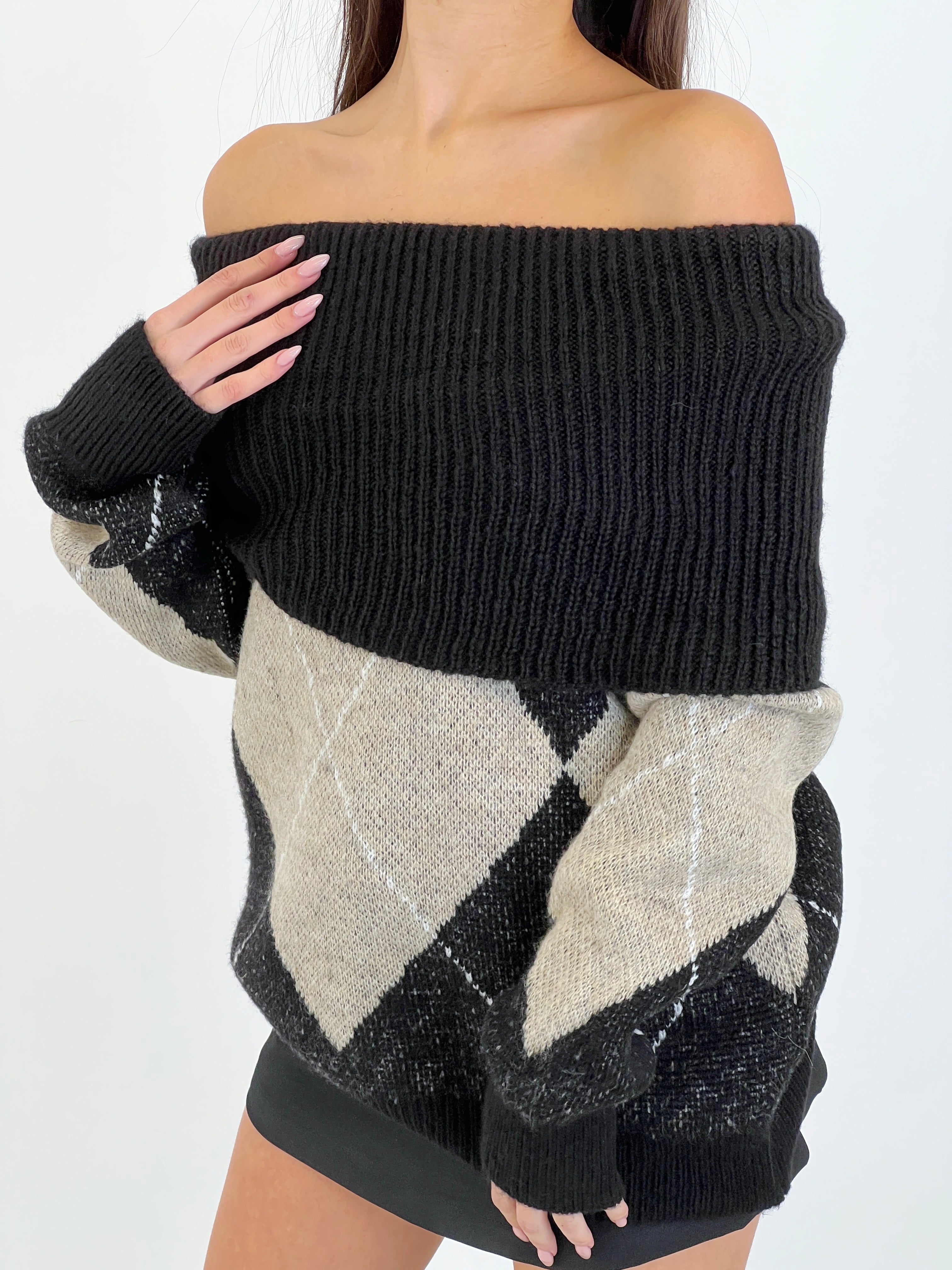 Jersey rombos escote barco