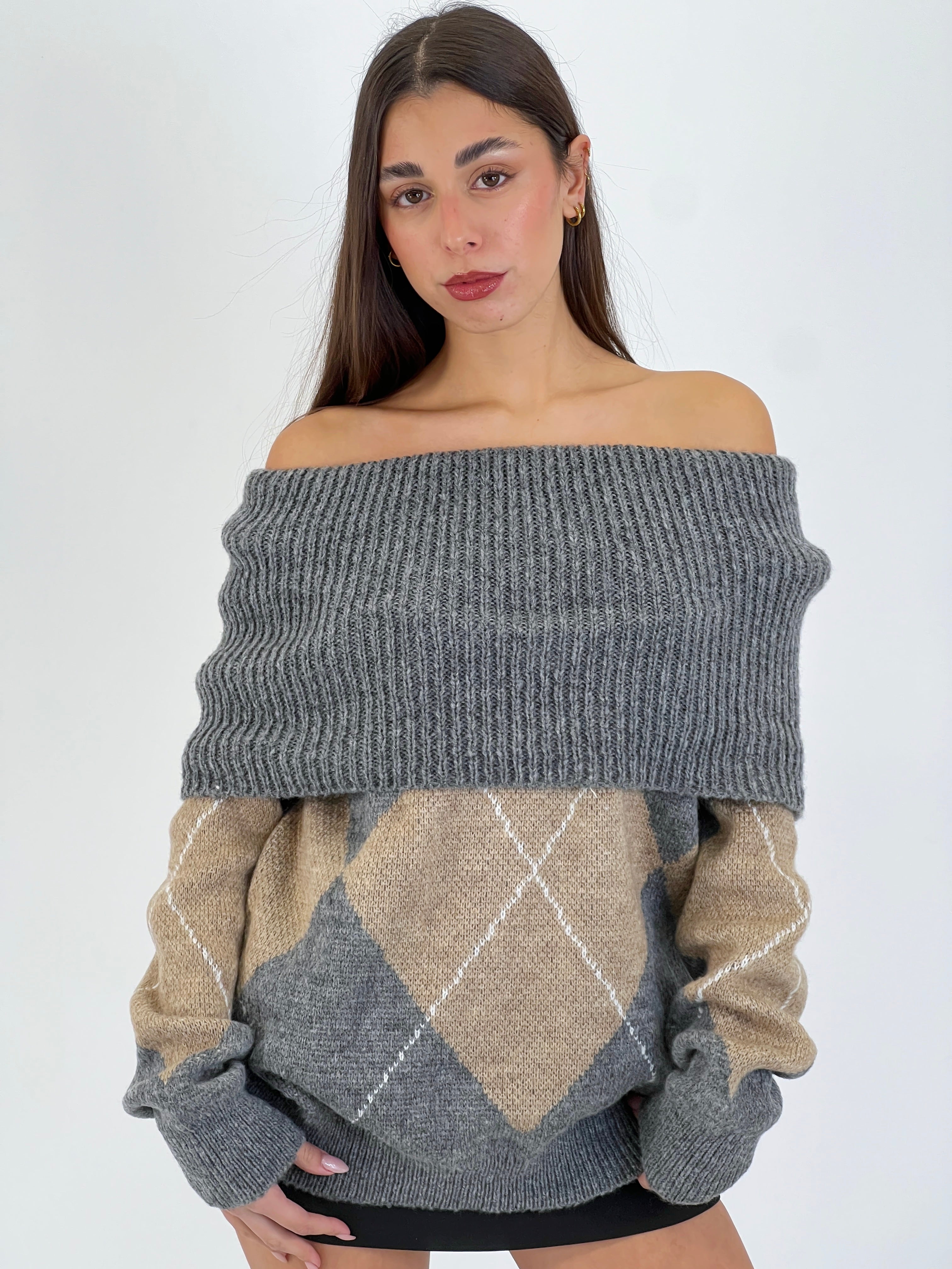 Jersey rombos escote barco