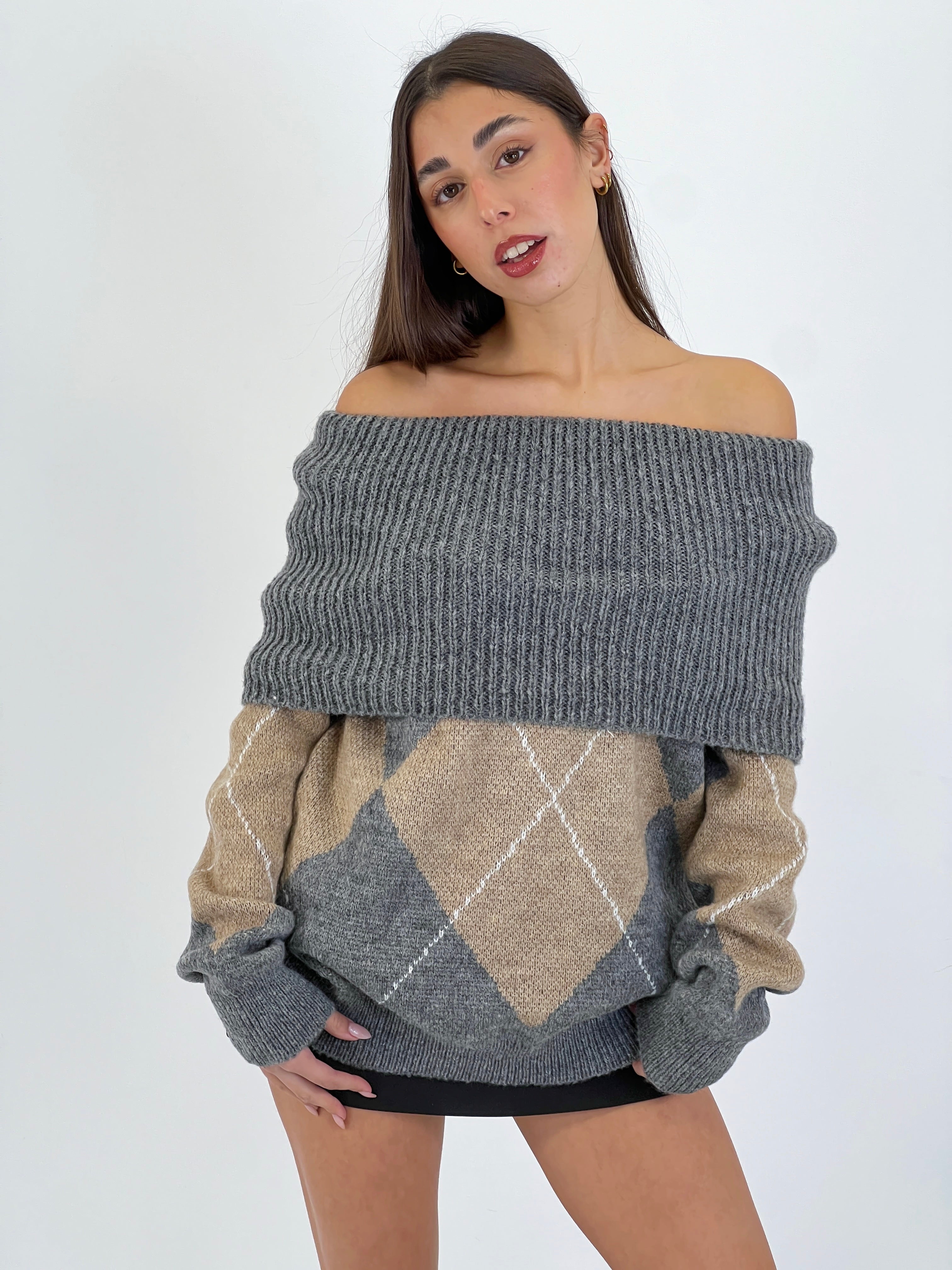 Jersey rombos escote barco