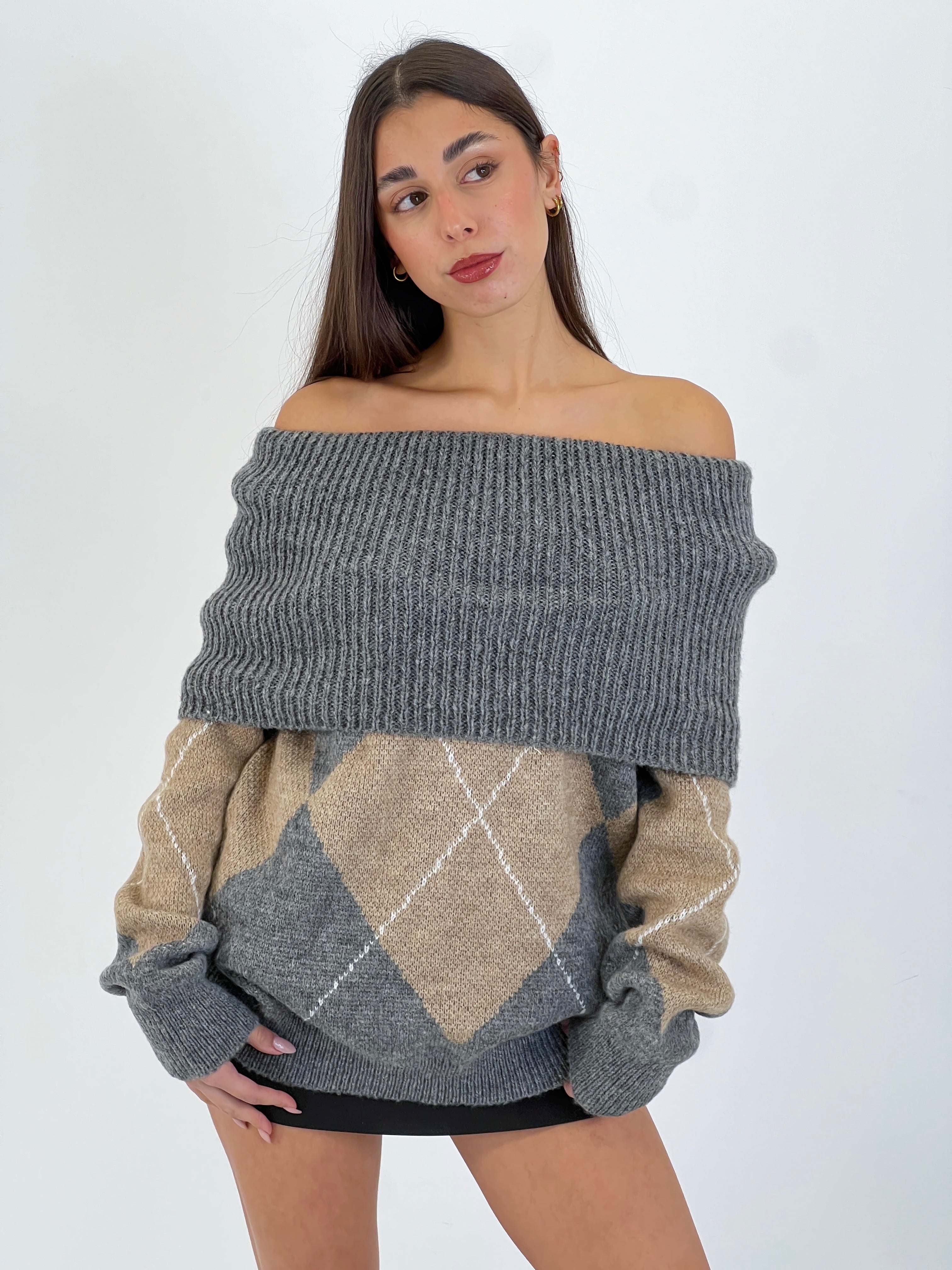 Jersey rombos escote barco