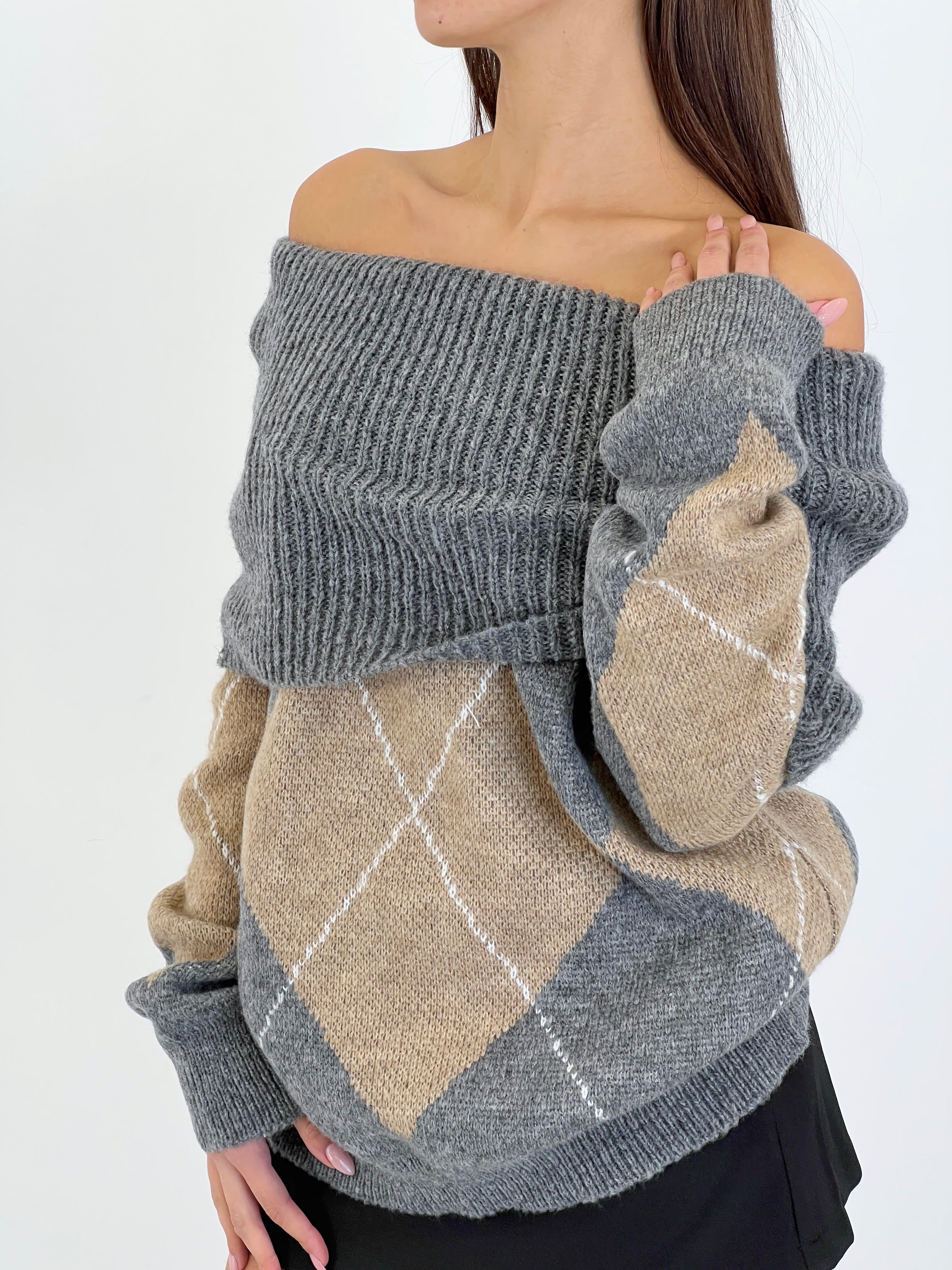 Jersey rombos escote barco