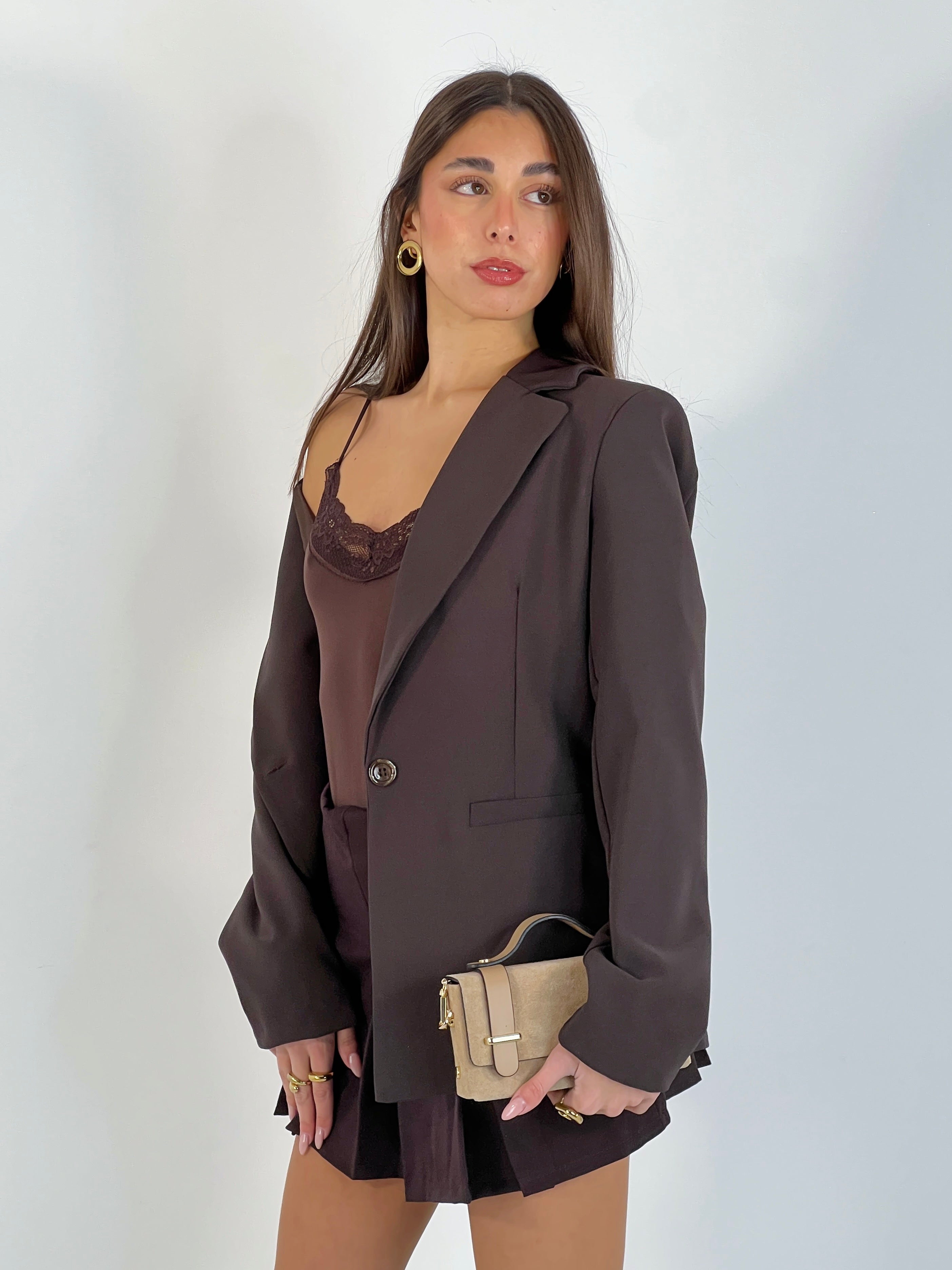 Blazer entallada botón