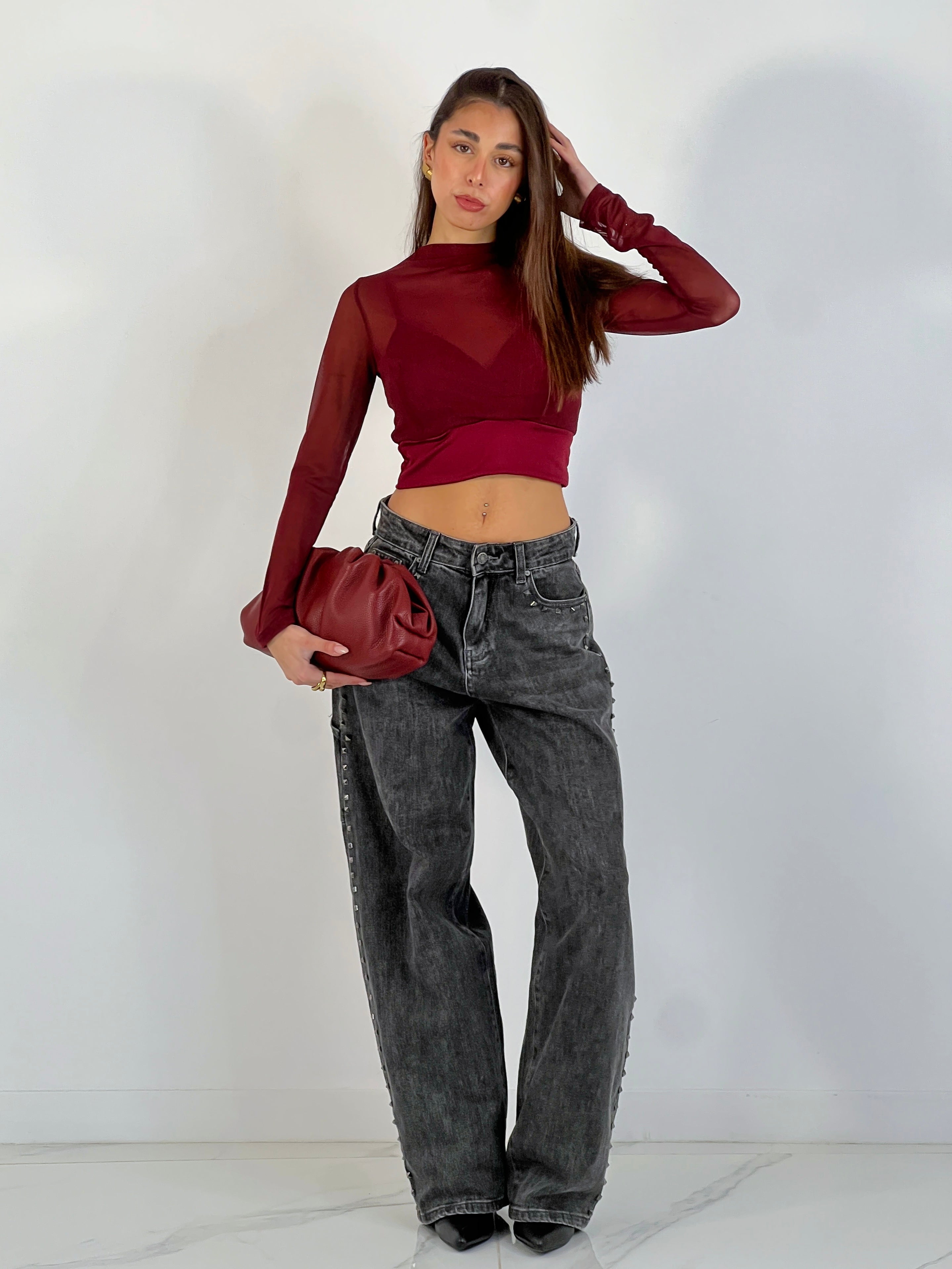 Bolso de mano piel efecto arrugado