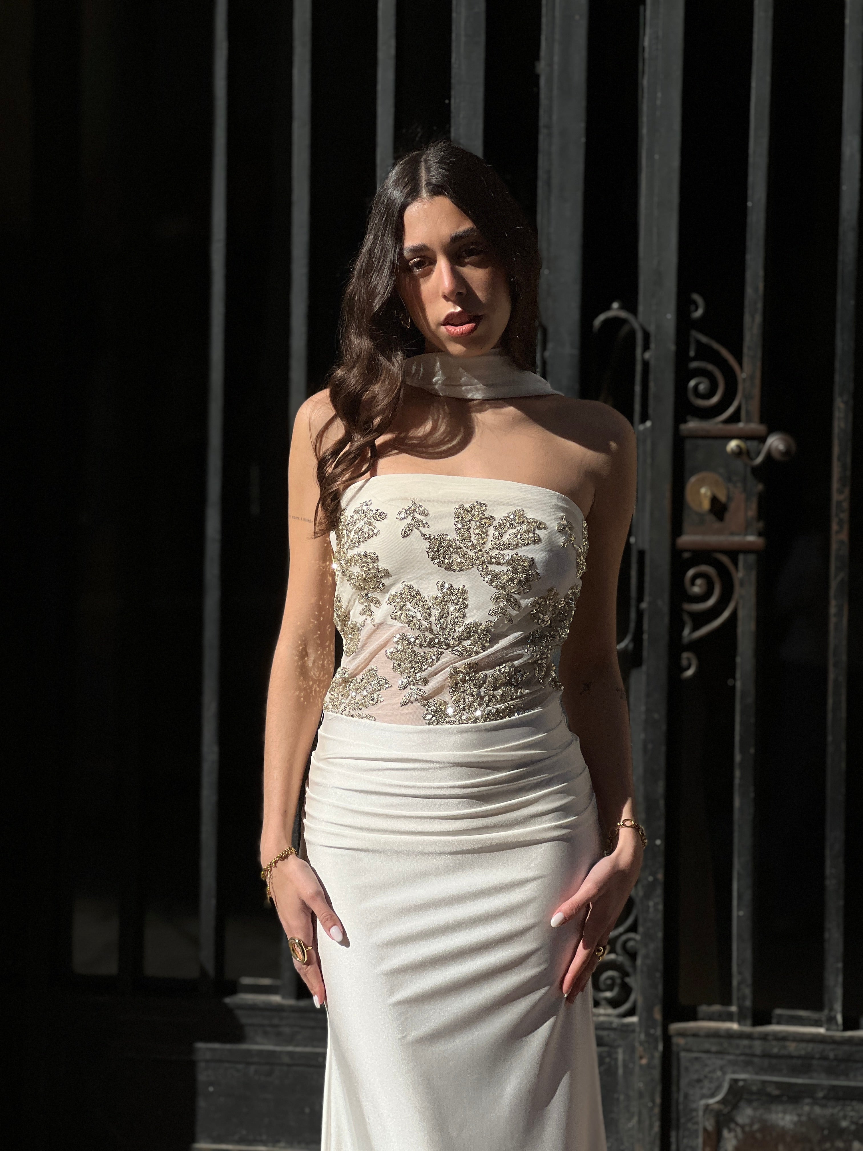 Vestido palabra de honor lentejuela - Zebra&Maduixa®