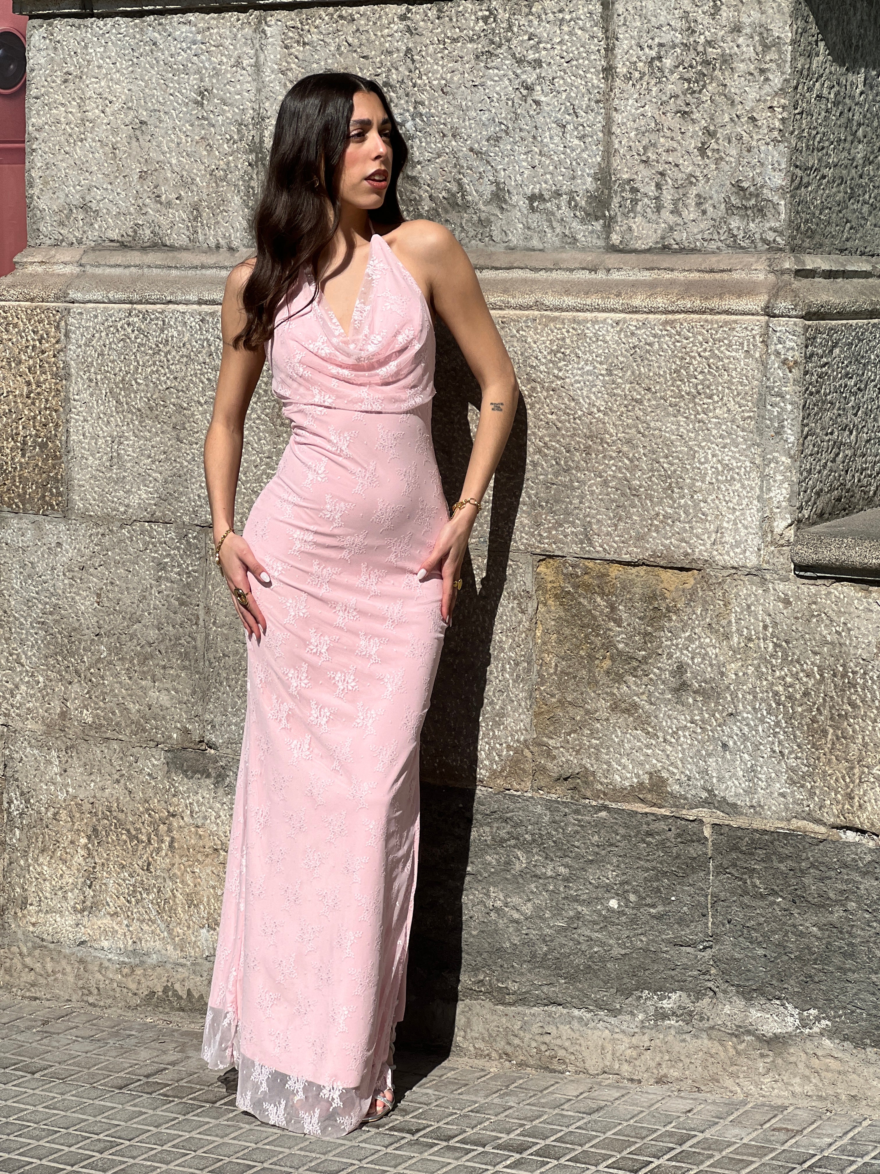 Vestido flor renda