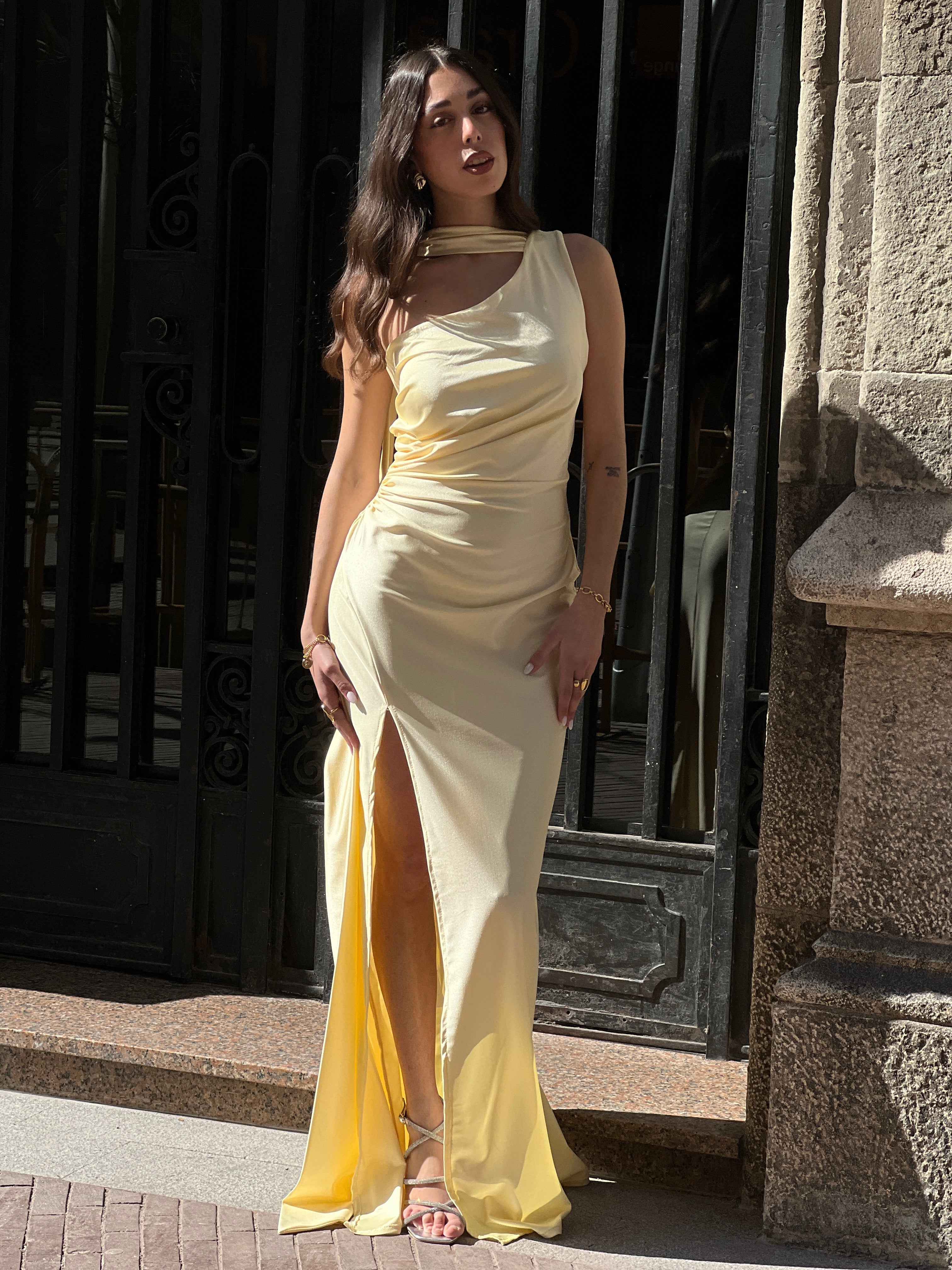 Vestido asimétrico satiando Sidney - Zebra&Maduixa®