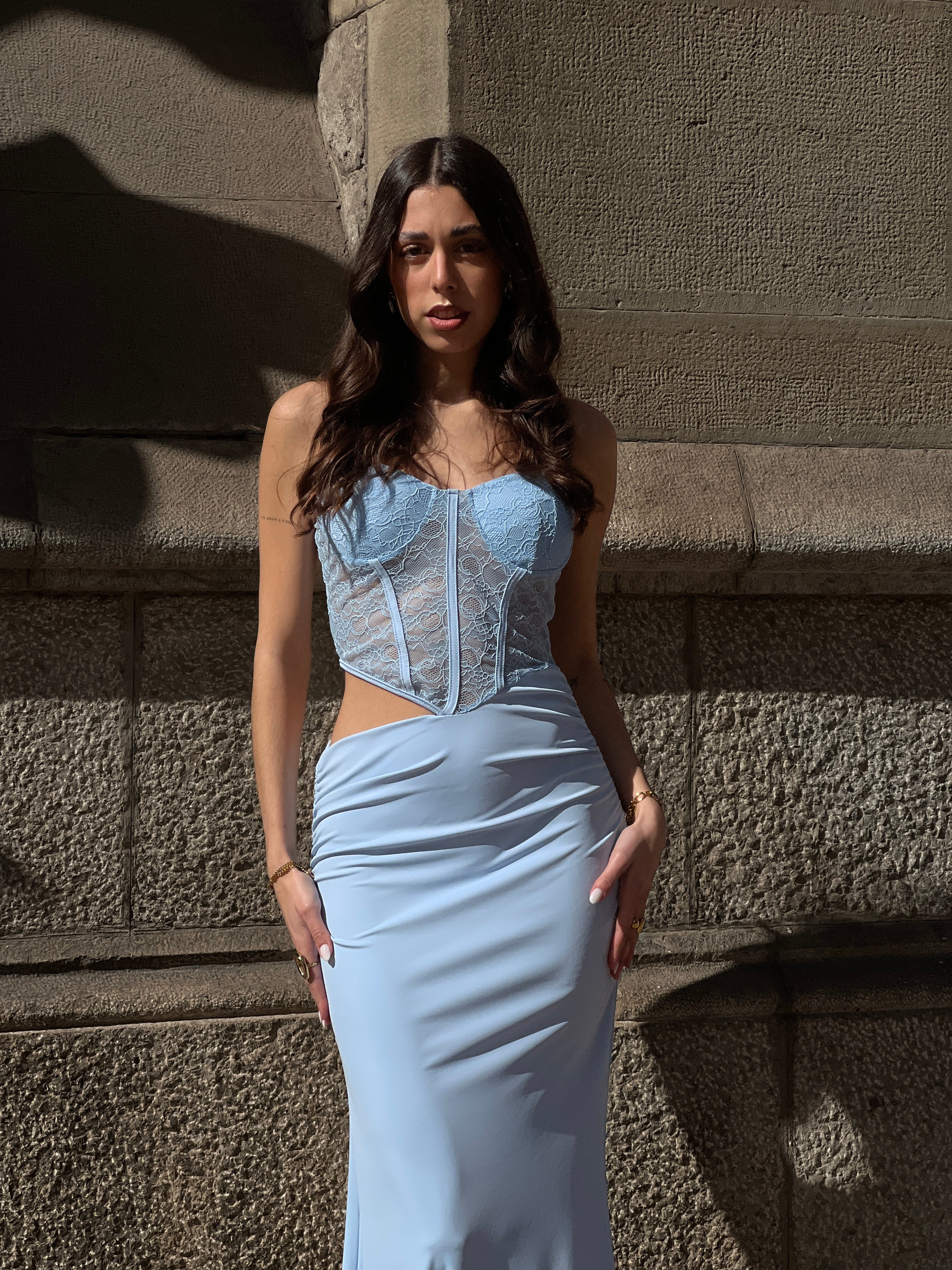 Vestido corpiño lencero