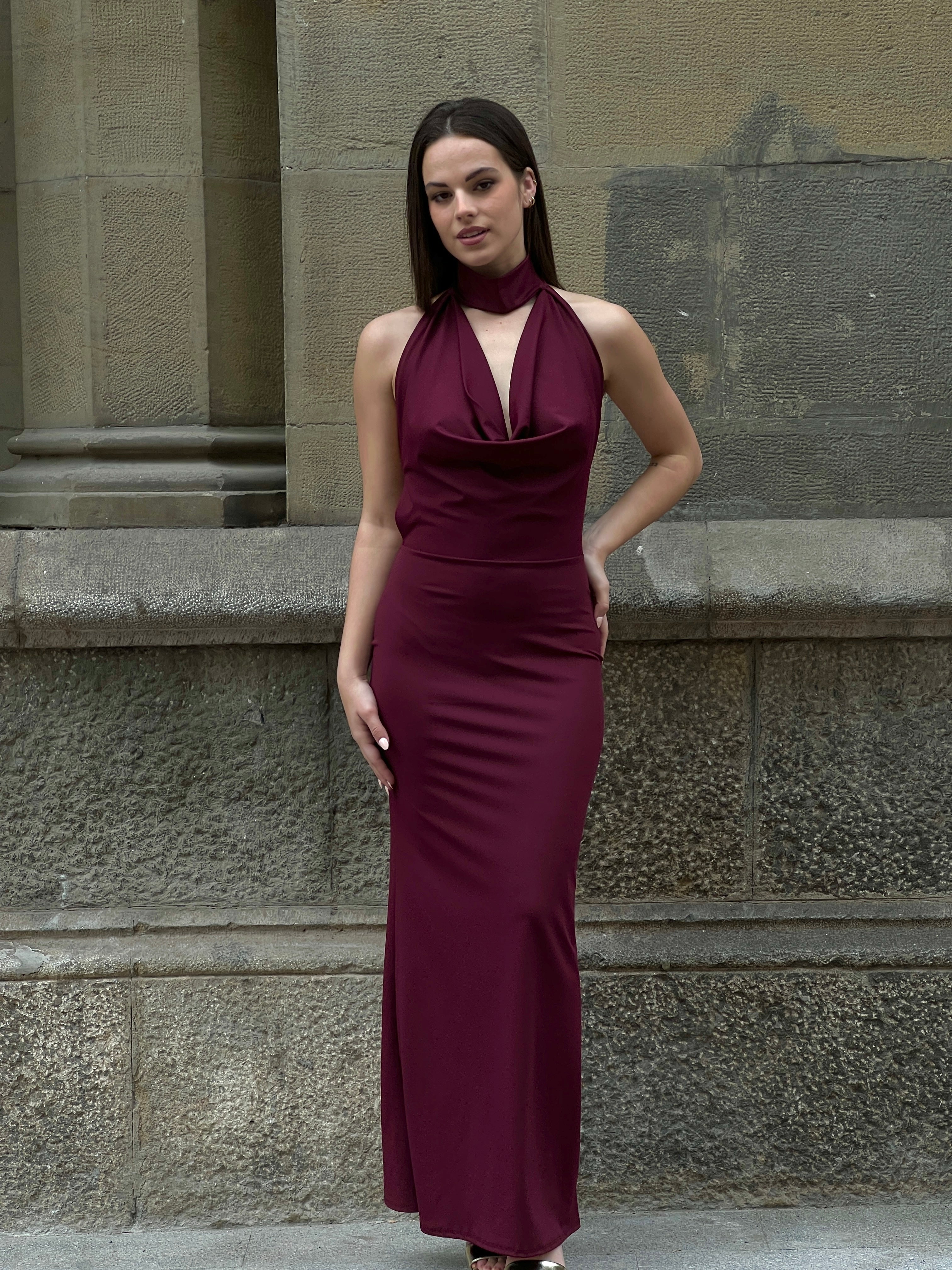 Vestido choker drapeado Alba - Zebra&Maduixa®